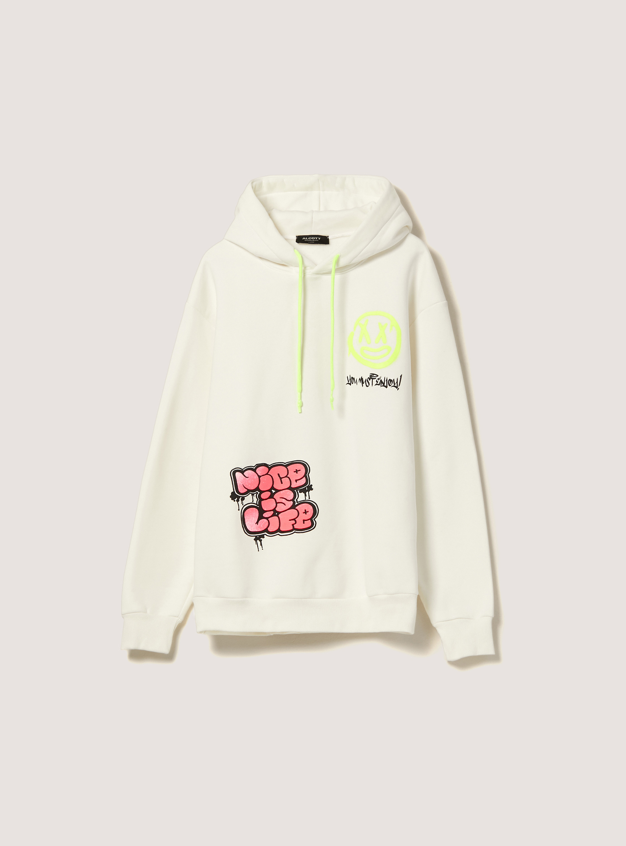 Felpa con stampa Smile Collection, WH2 WHITE
