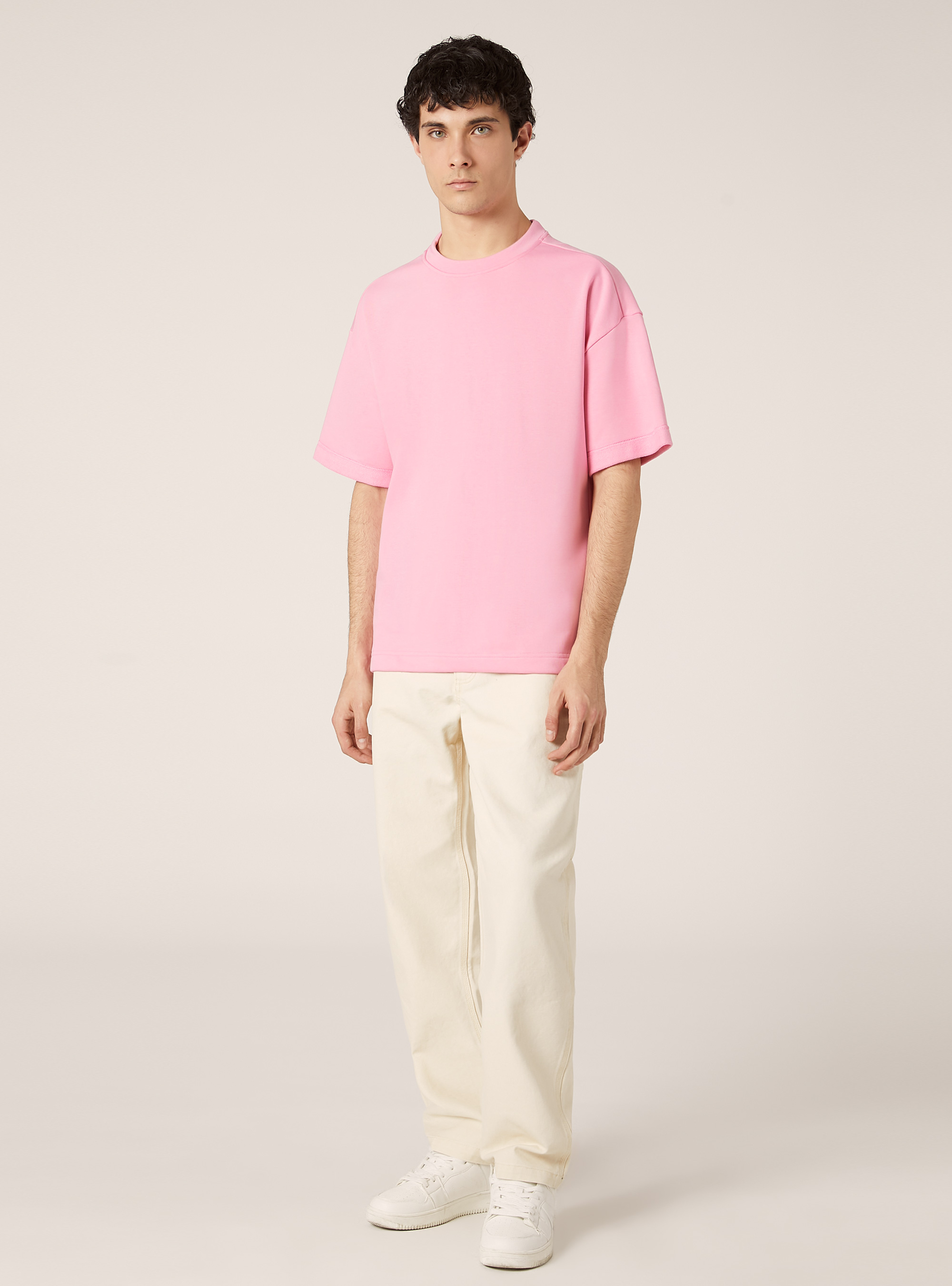 T-shirt boxy en peluche, PK2 PINK MEDIUM