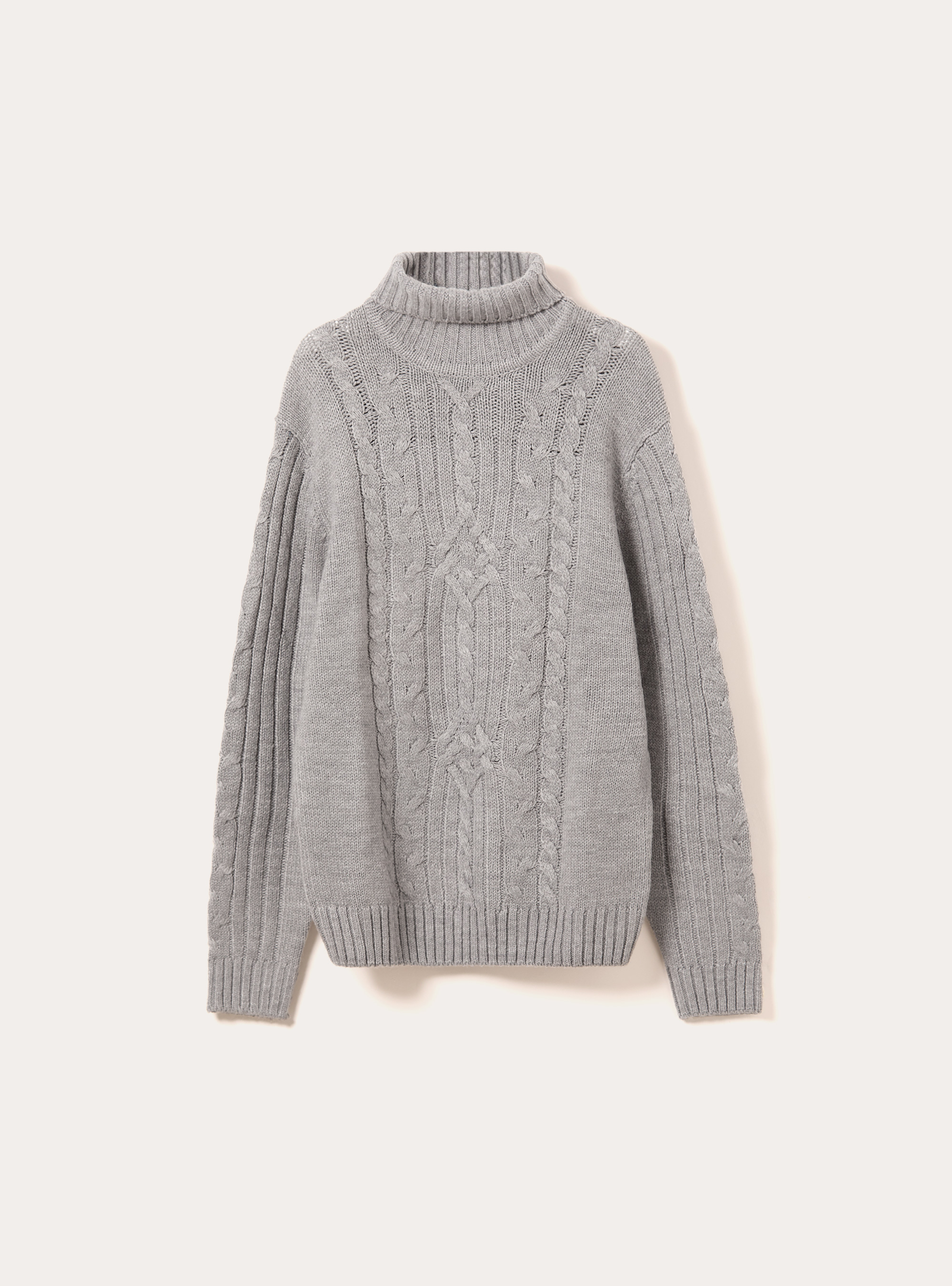 Maglione collo alto, MGY3 GREY MEL LIGHT