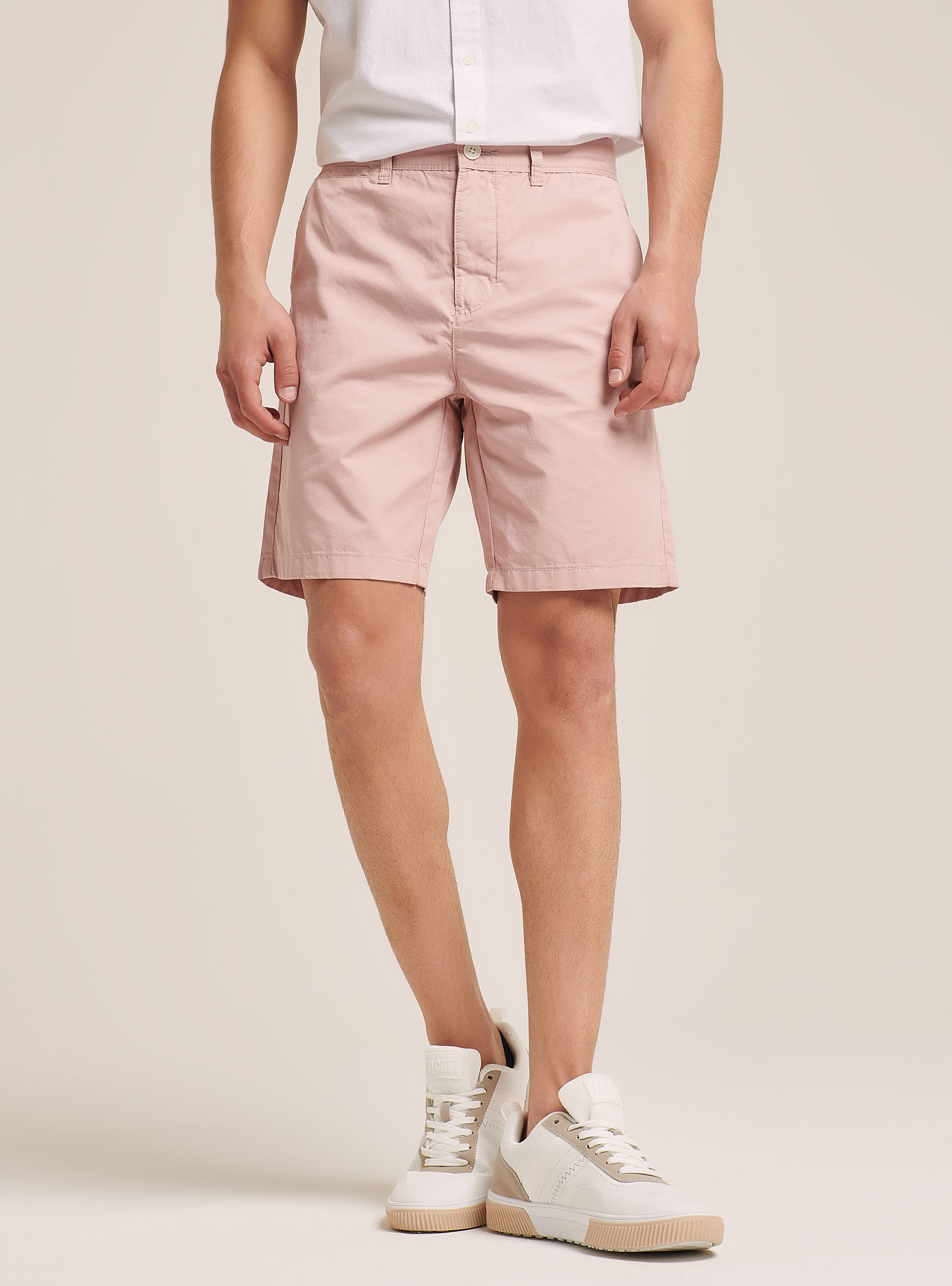 Plain twill Bermuda shorts, C514 PINK