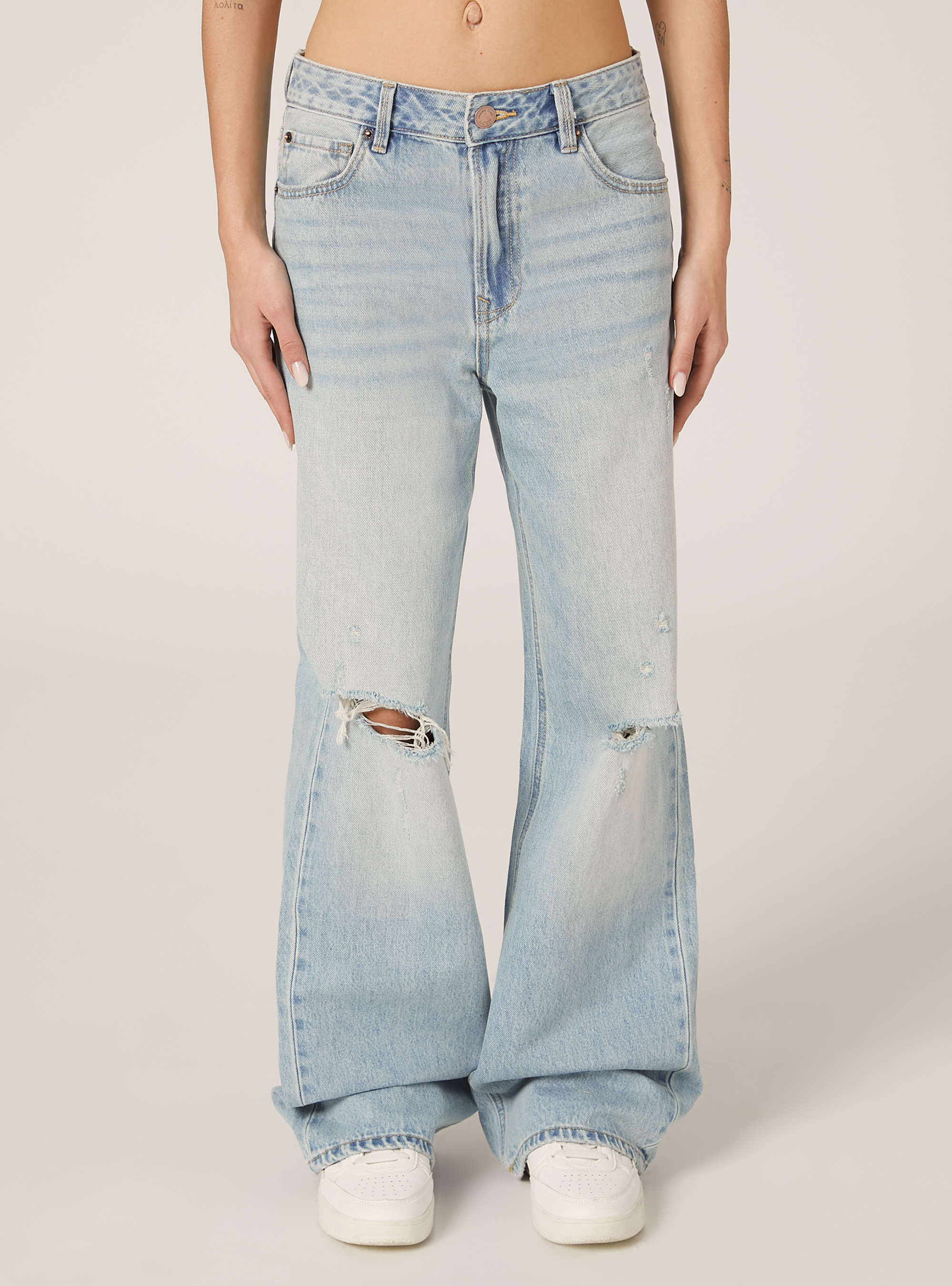 Straight wide fit jeans, D004 MEDIUM LIGHT BLUE