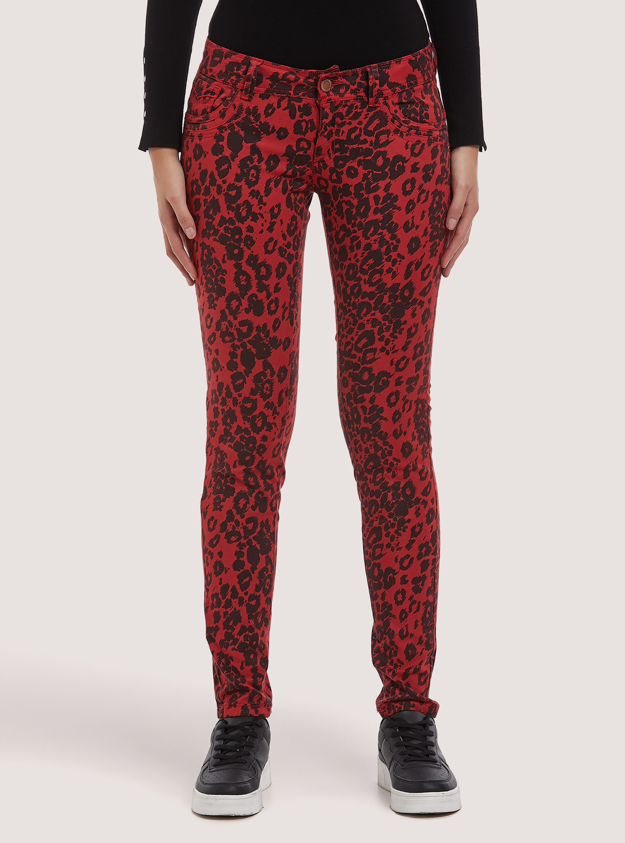 Pantaloni stampati effetto laminato, C357 ORANGE