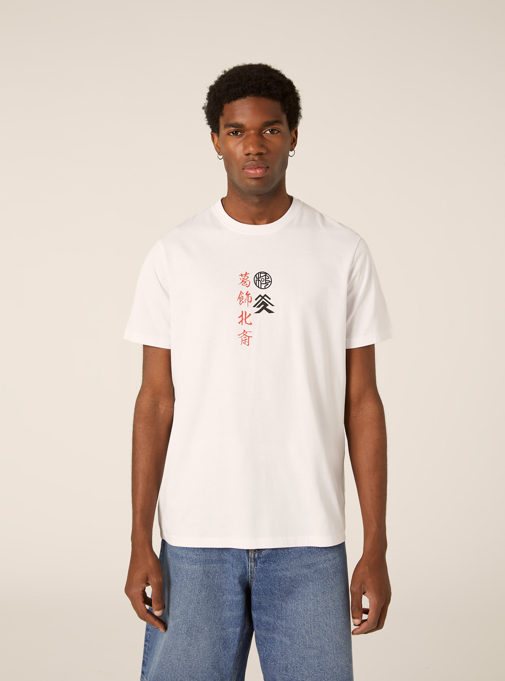 Maglietta con grafica hokusai  regular fit, BIANCO OTTICO