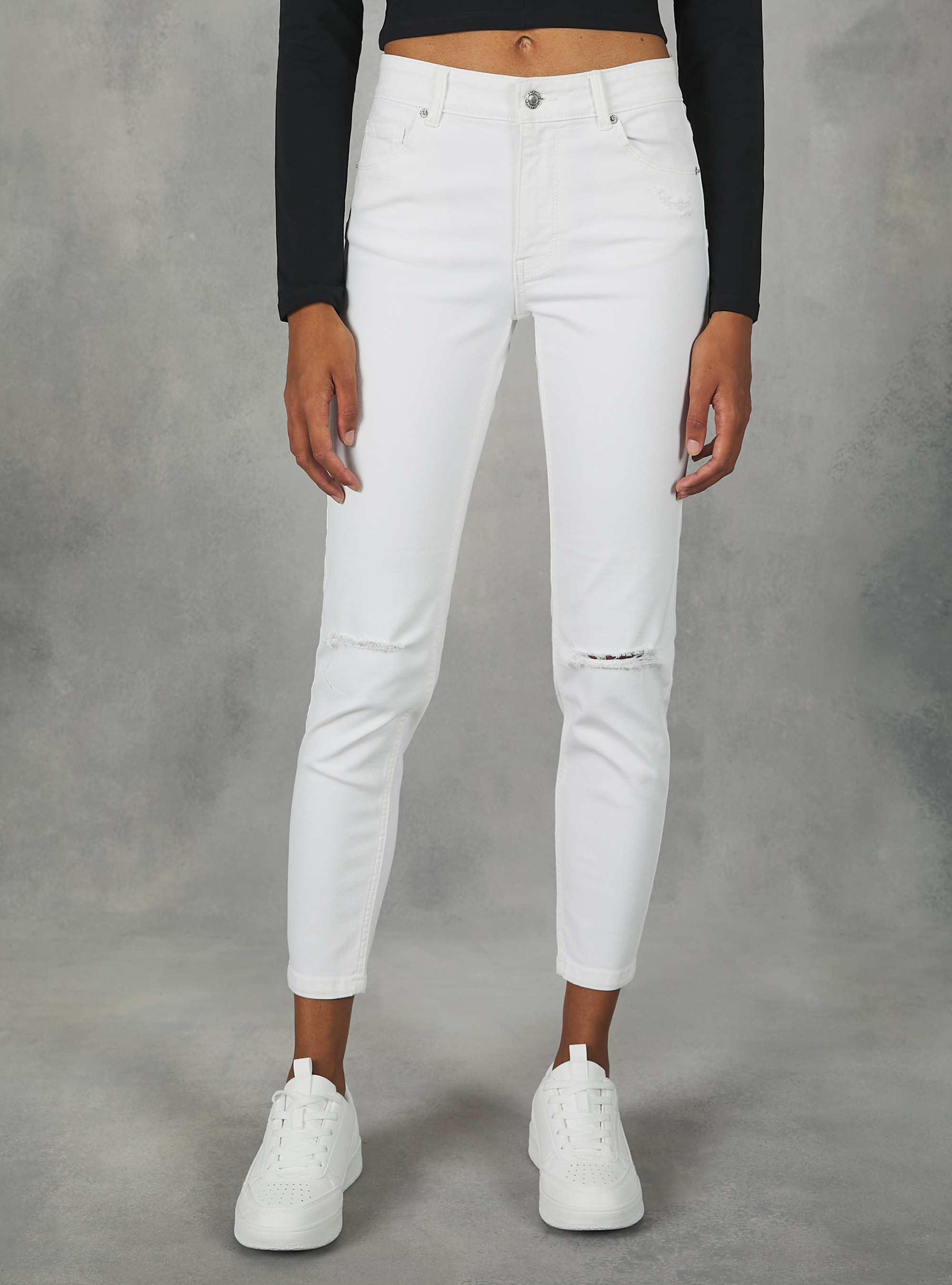 Vaqueros pitillo con efecto push-up, D099 WHITE