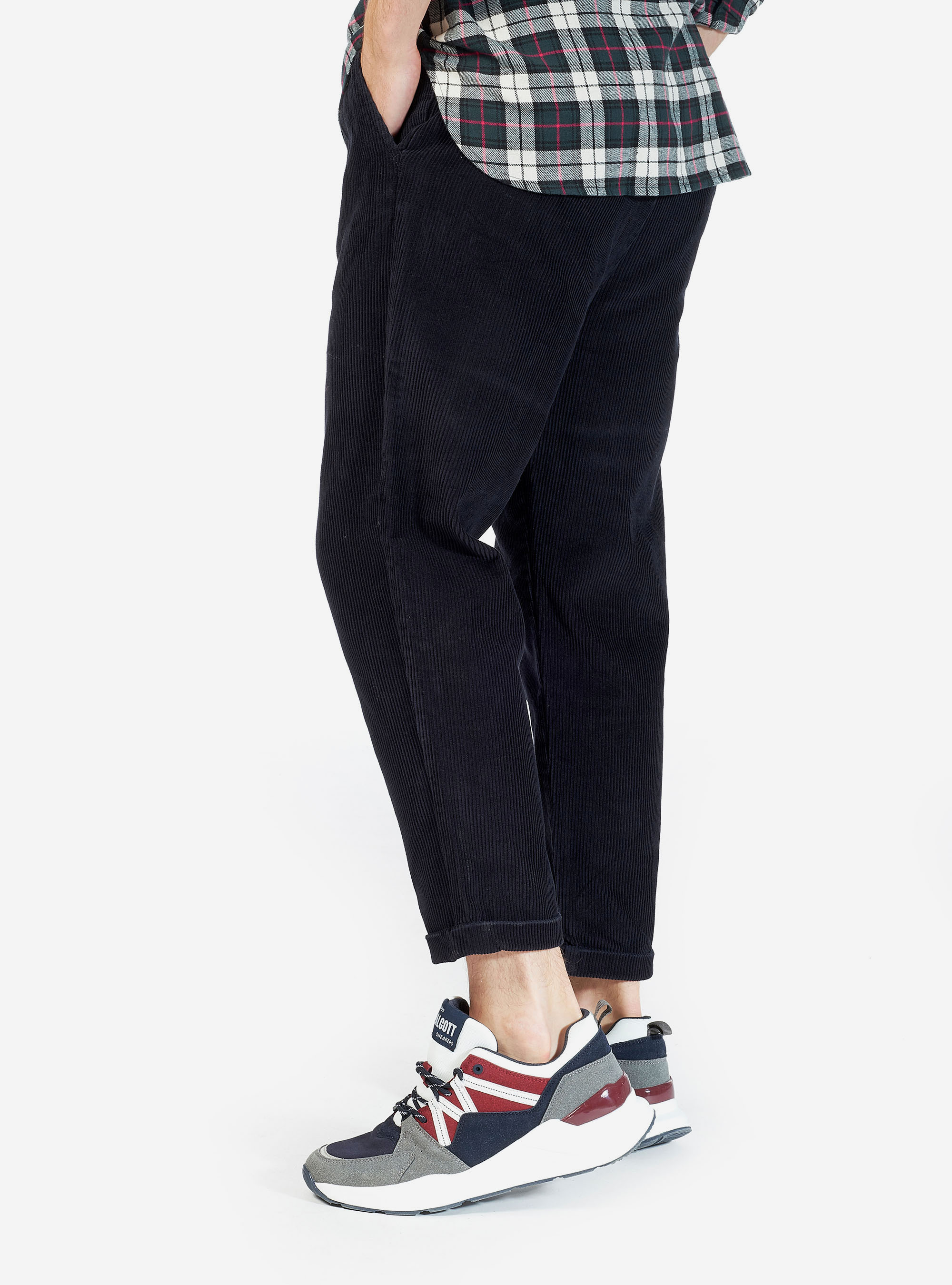 VELVET TROUSERS, BLUE NAVY