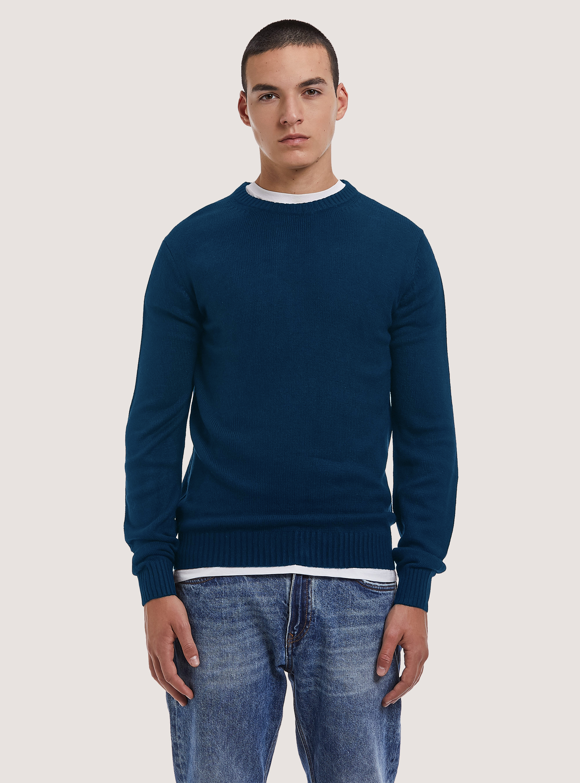 Pullover caldo effetto cachemire, OB2 BLUE OIL MED.