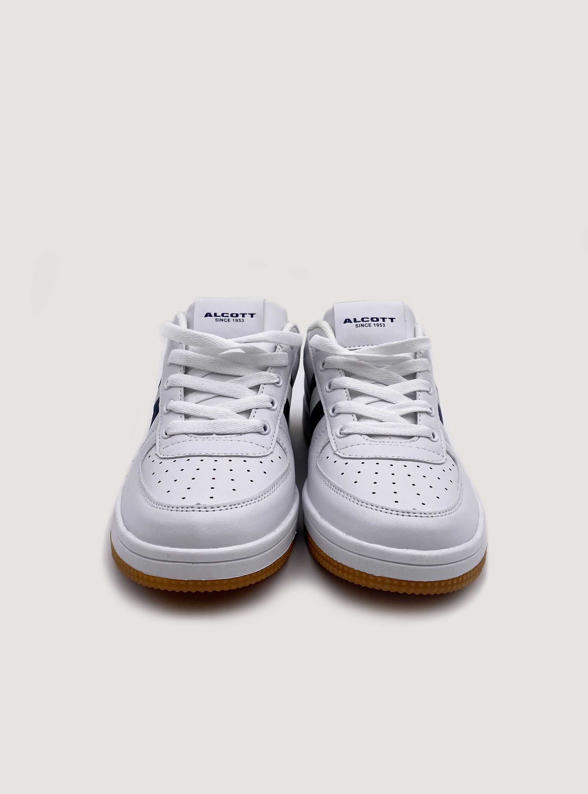 Sneakers con bande a contrasto, WHITE