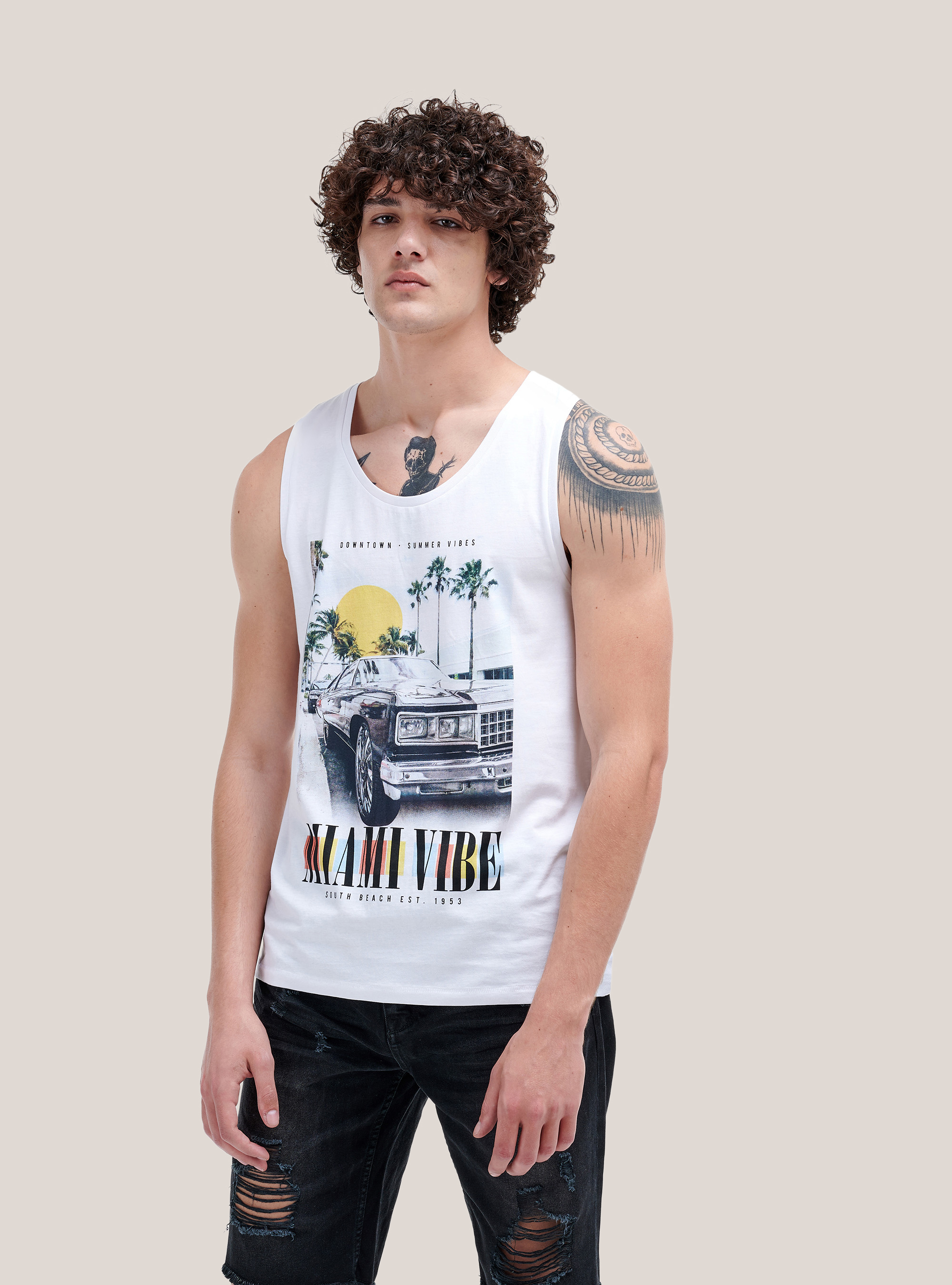 Tanktop mit Sommermotiven, C099 WHITE