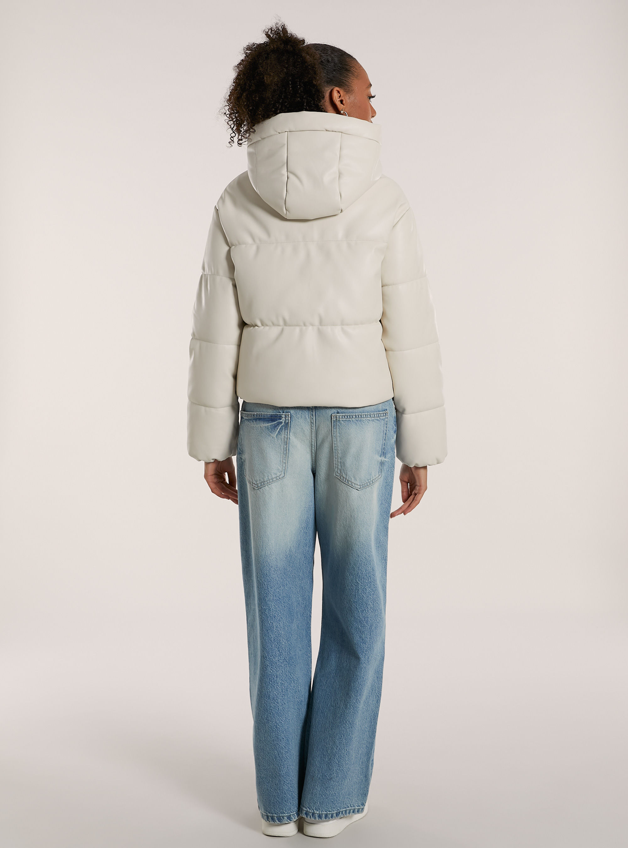 Giubbotto imbottito effetto pelle, WH2 WHITE