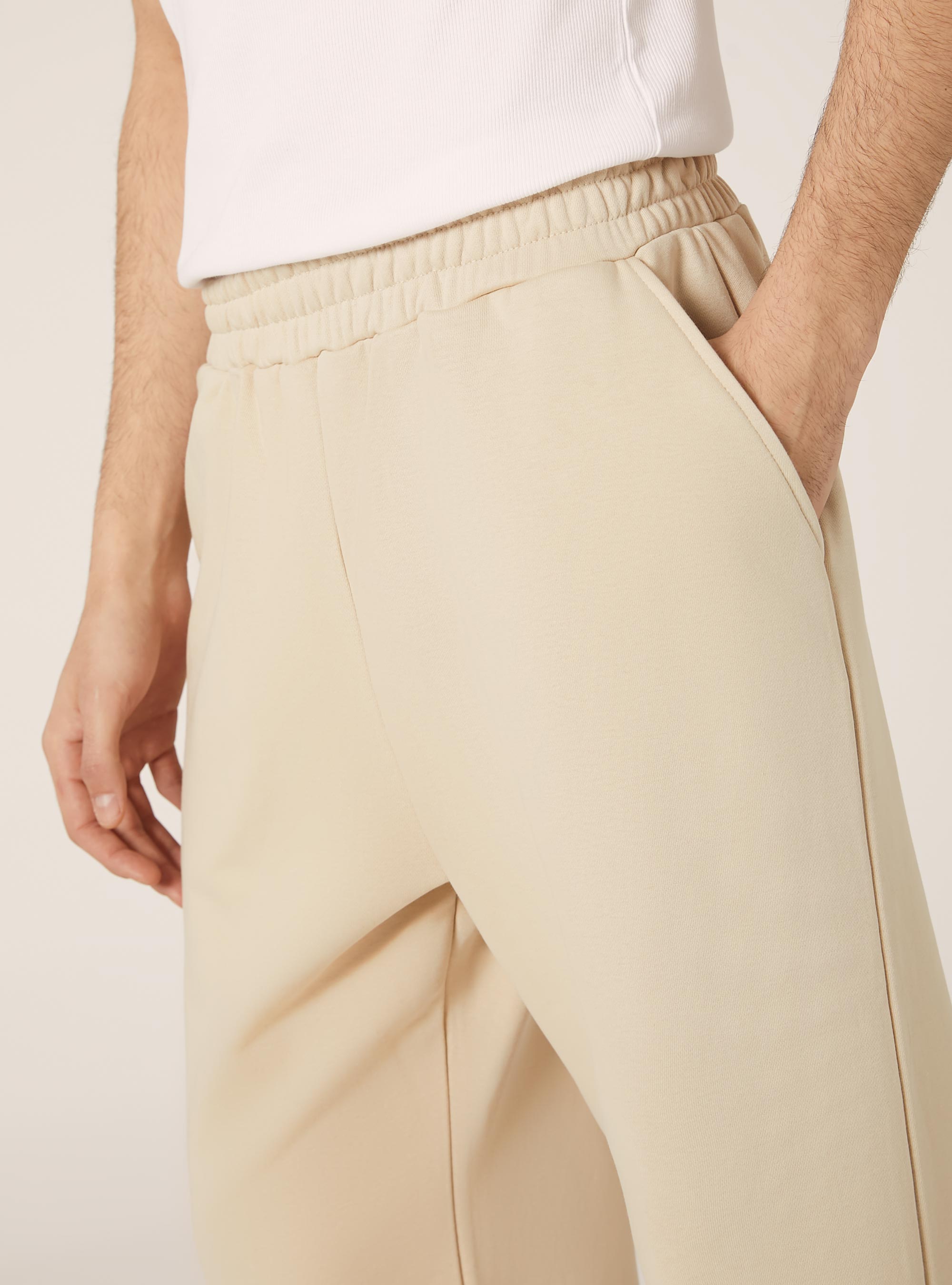 Pantalon ample en peluche, BG3 BEIGE LIGHT