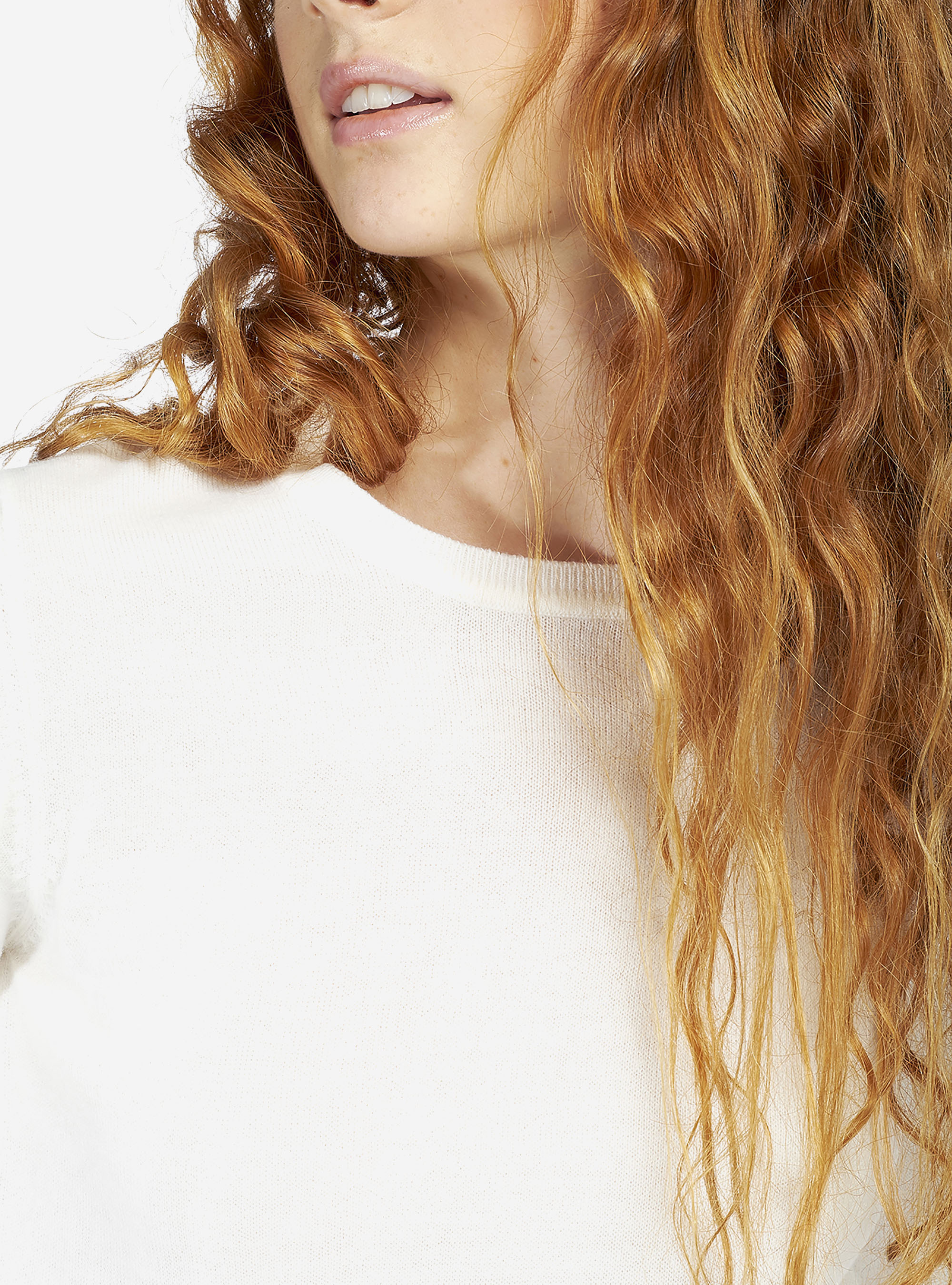 Pullover girocollo basic, BIANCO SPORCO