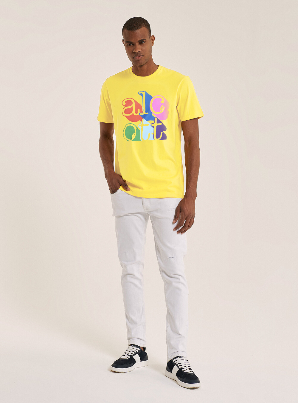 T-shirt avec logo coloré, C749 YELLOW