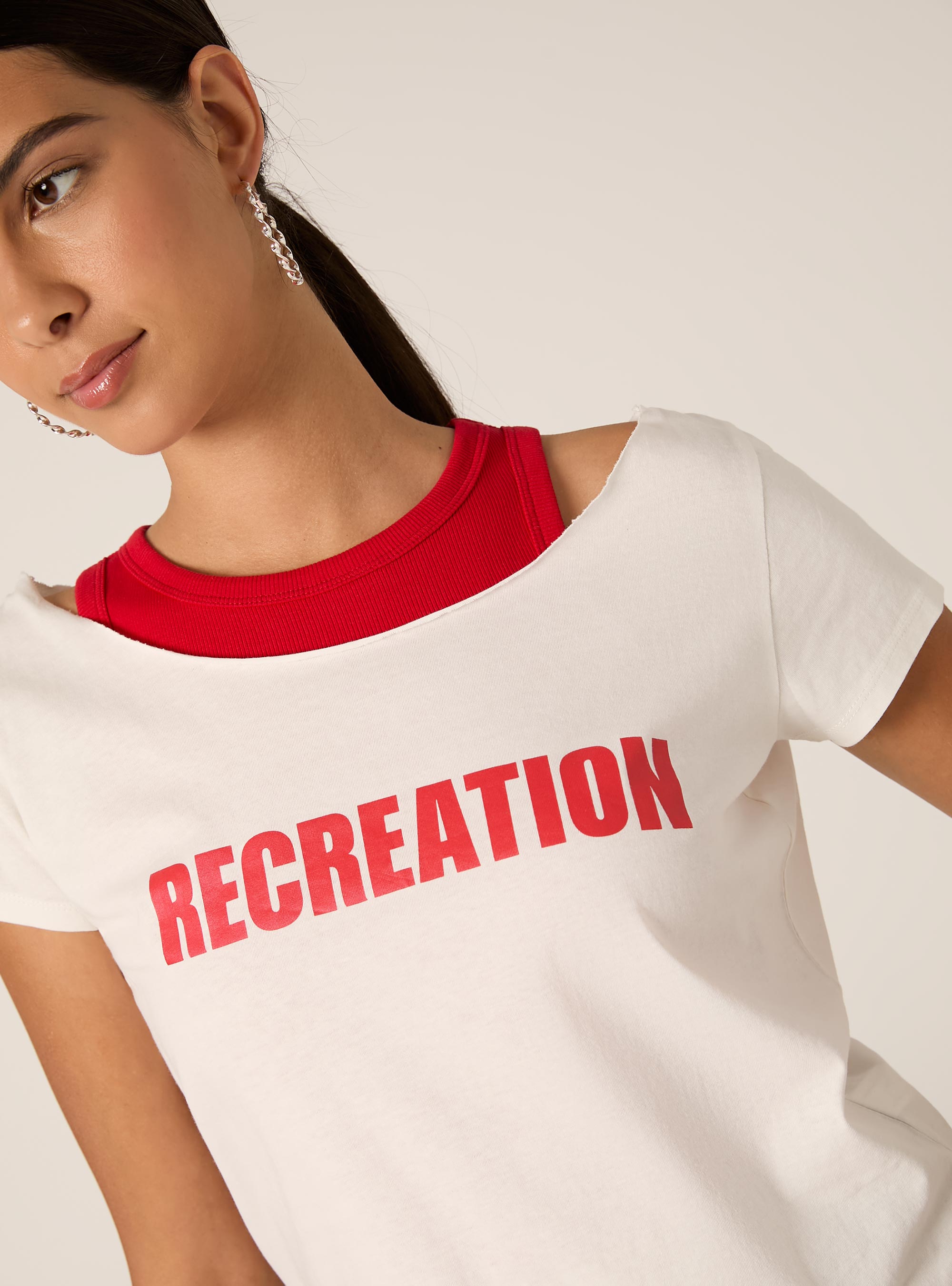 Boat neck T-shirt, WH1 OFF WHITE