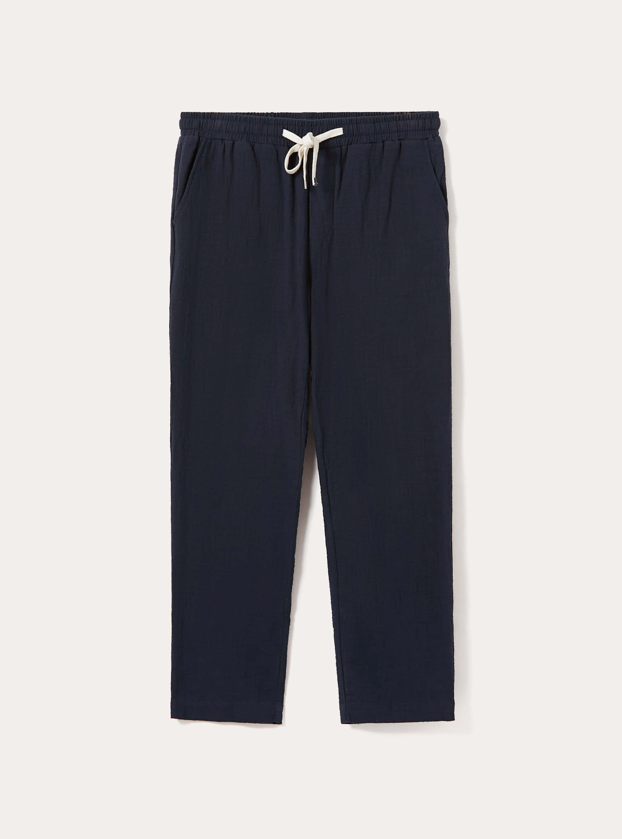 Pantalon en coton avec cordon de serrage &agrave; la taille, NA2 NAVY MEDIUM