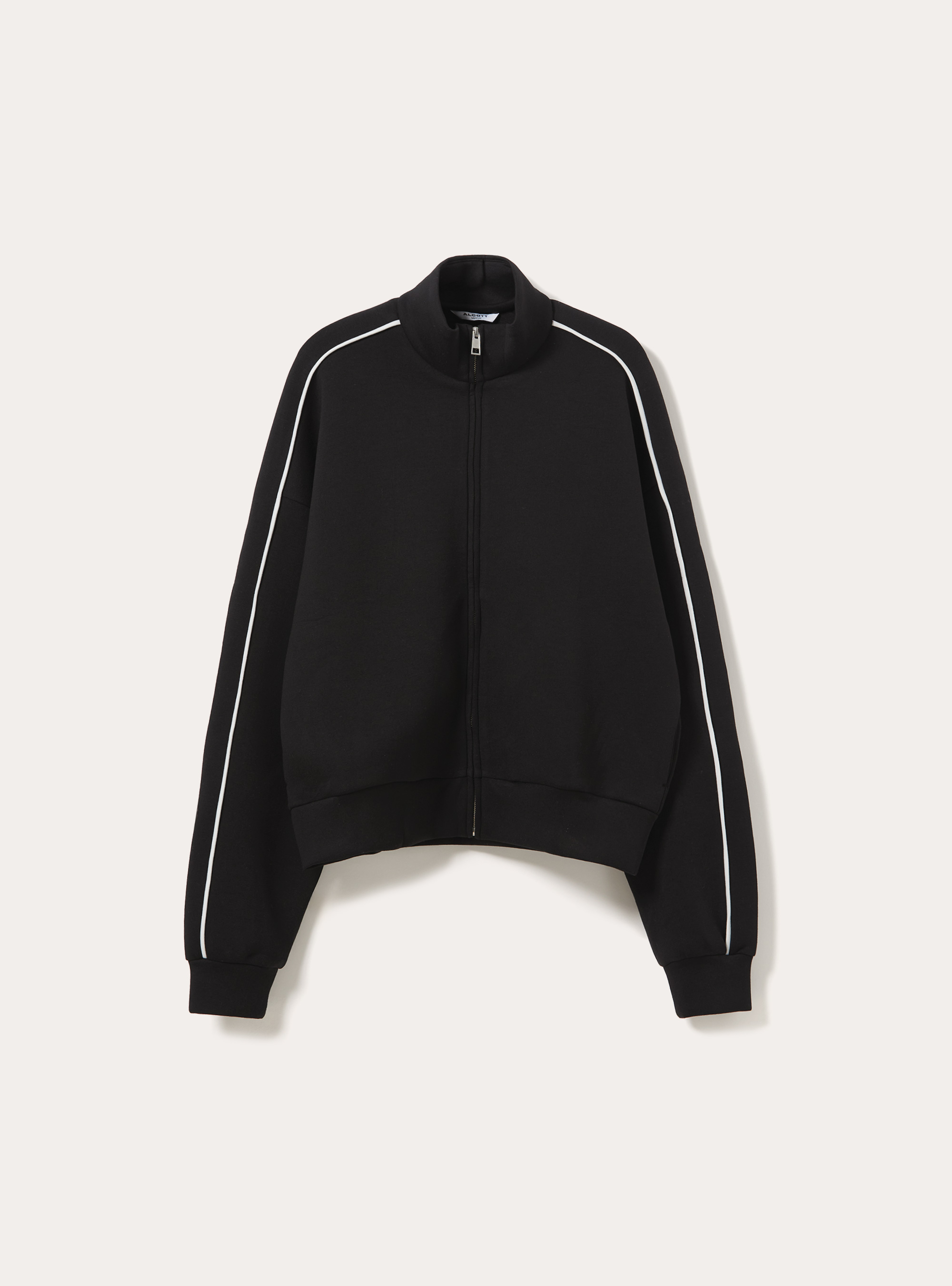 Cardigan boxy con piping in contrasto, BK1 BLACK