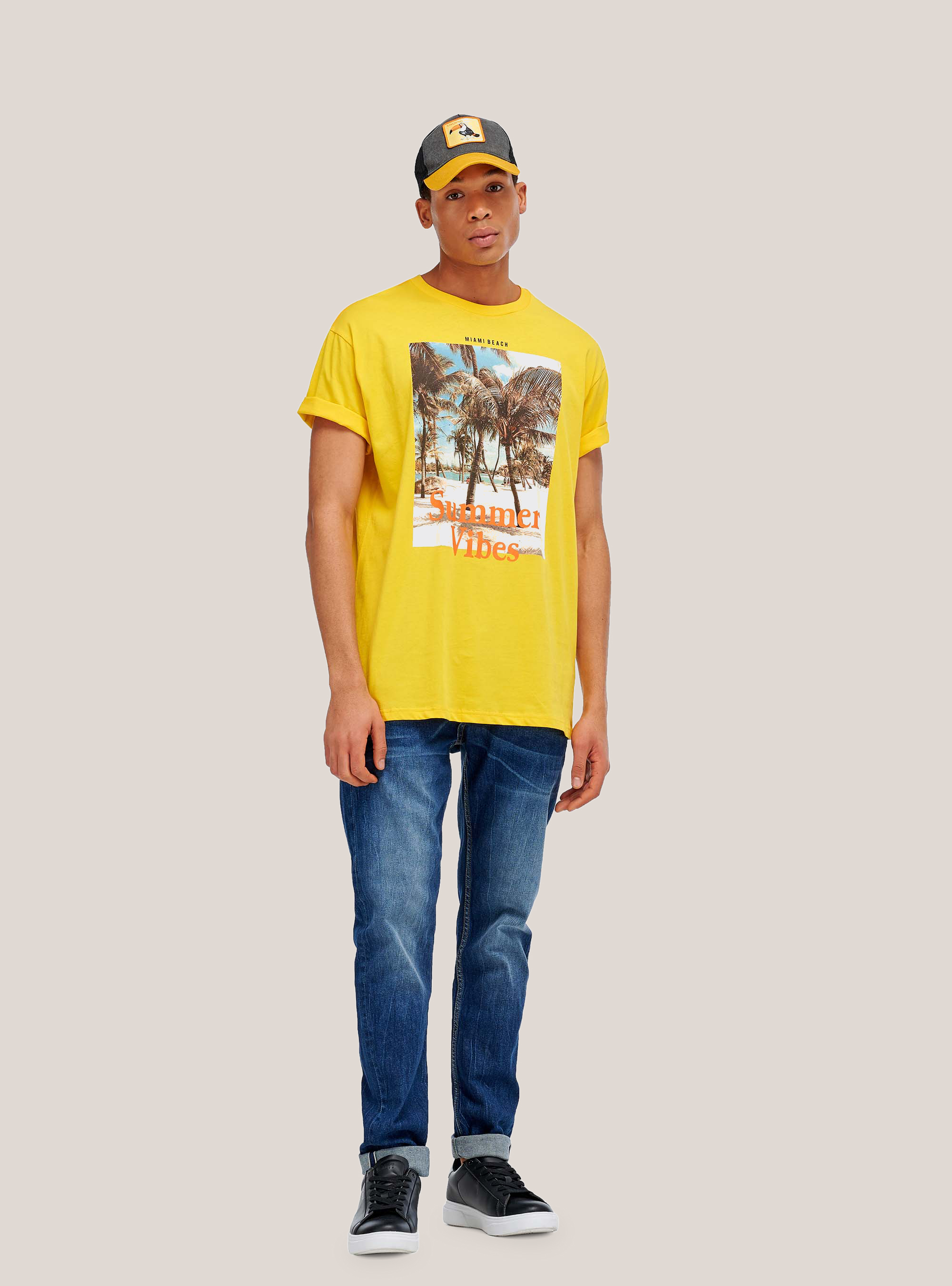 City print T-shirt, C7750 YELLOW