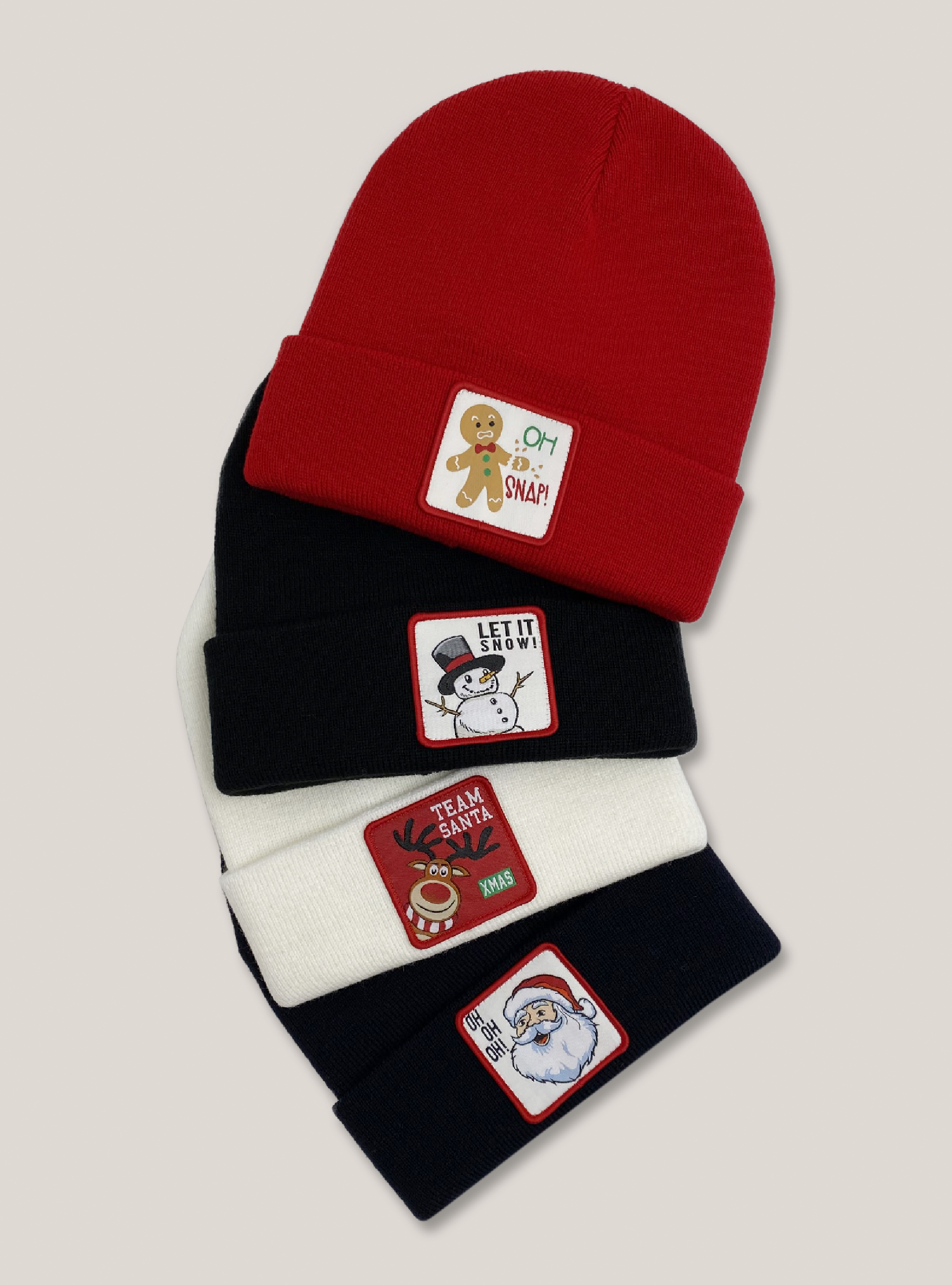 Gorro de Navidad con parche, AZUL MARINO