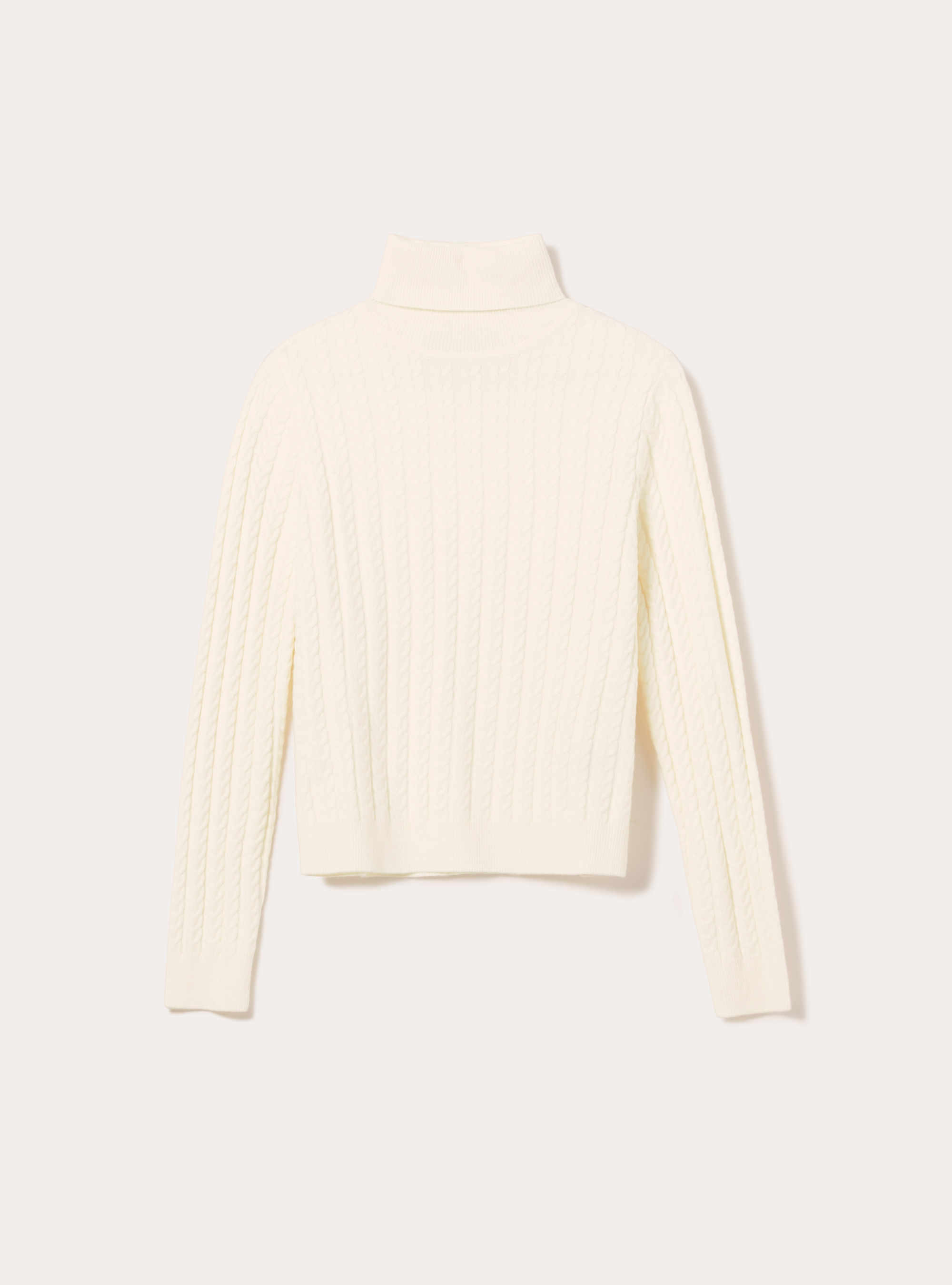 Maglia collo alto a trecce, WH2 WHITE