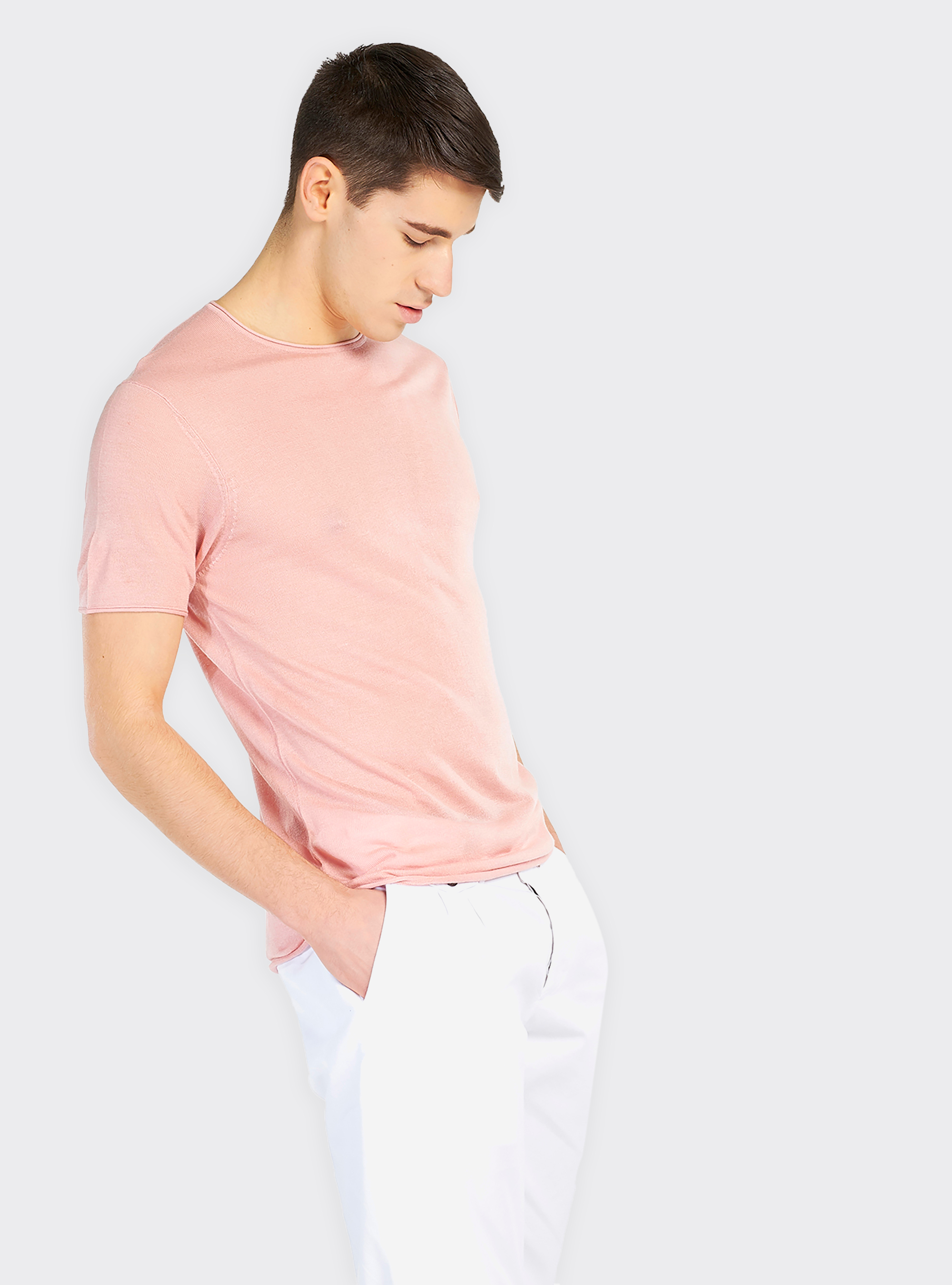 Kurzarmpullover, C4458 PINK