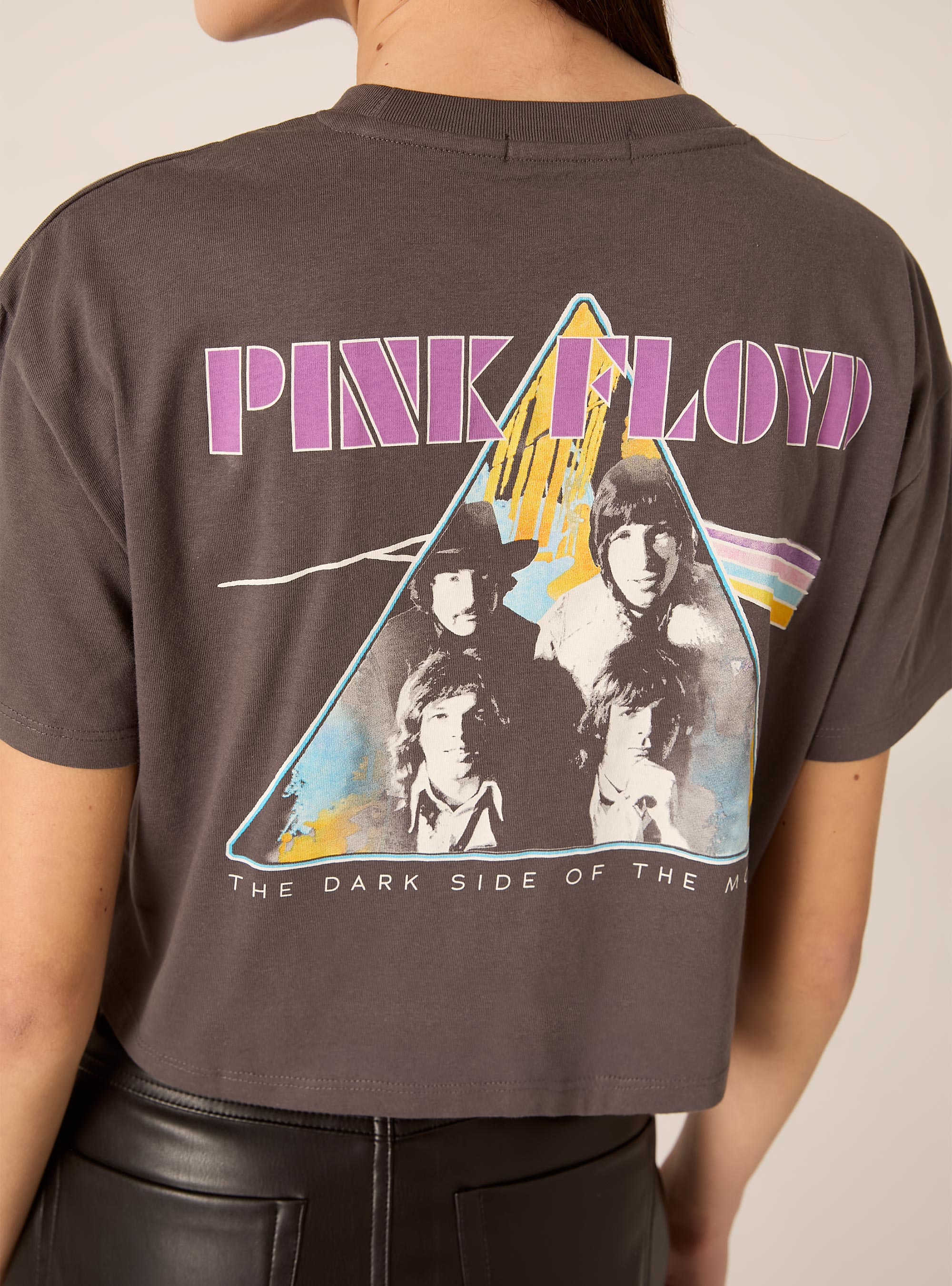 T-shirt crop over pink floyd, GY1 GREY DARK