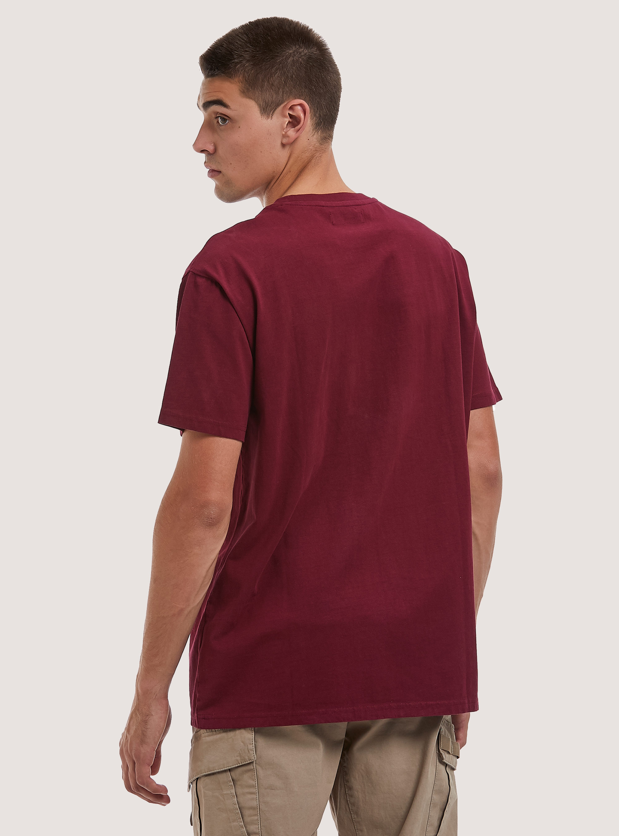 Maglietta con patch college, BO2 BORDEAUX MEDIUM