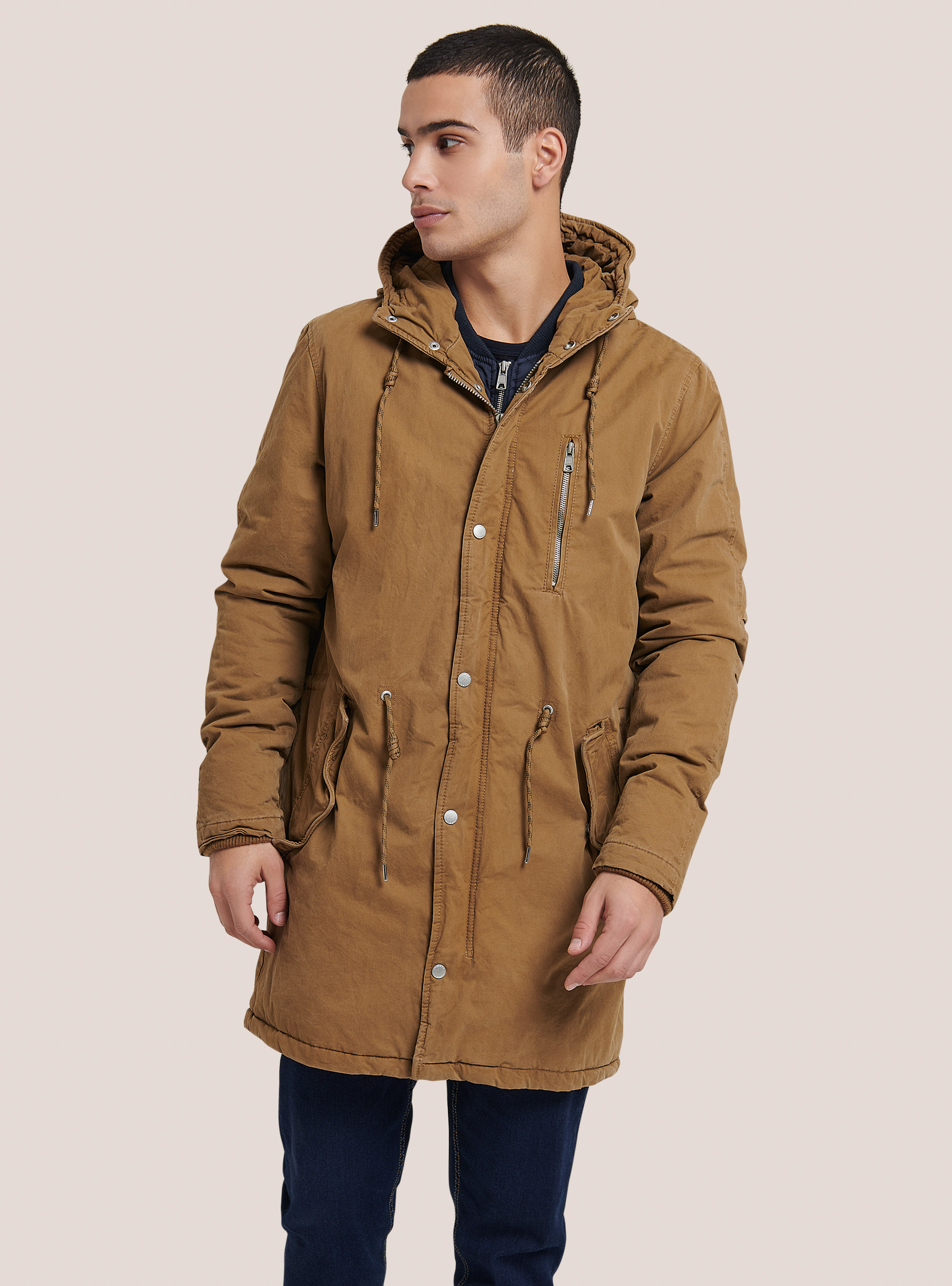 Parka con finta giacca, TABACCO