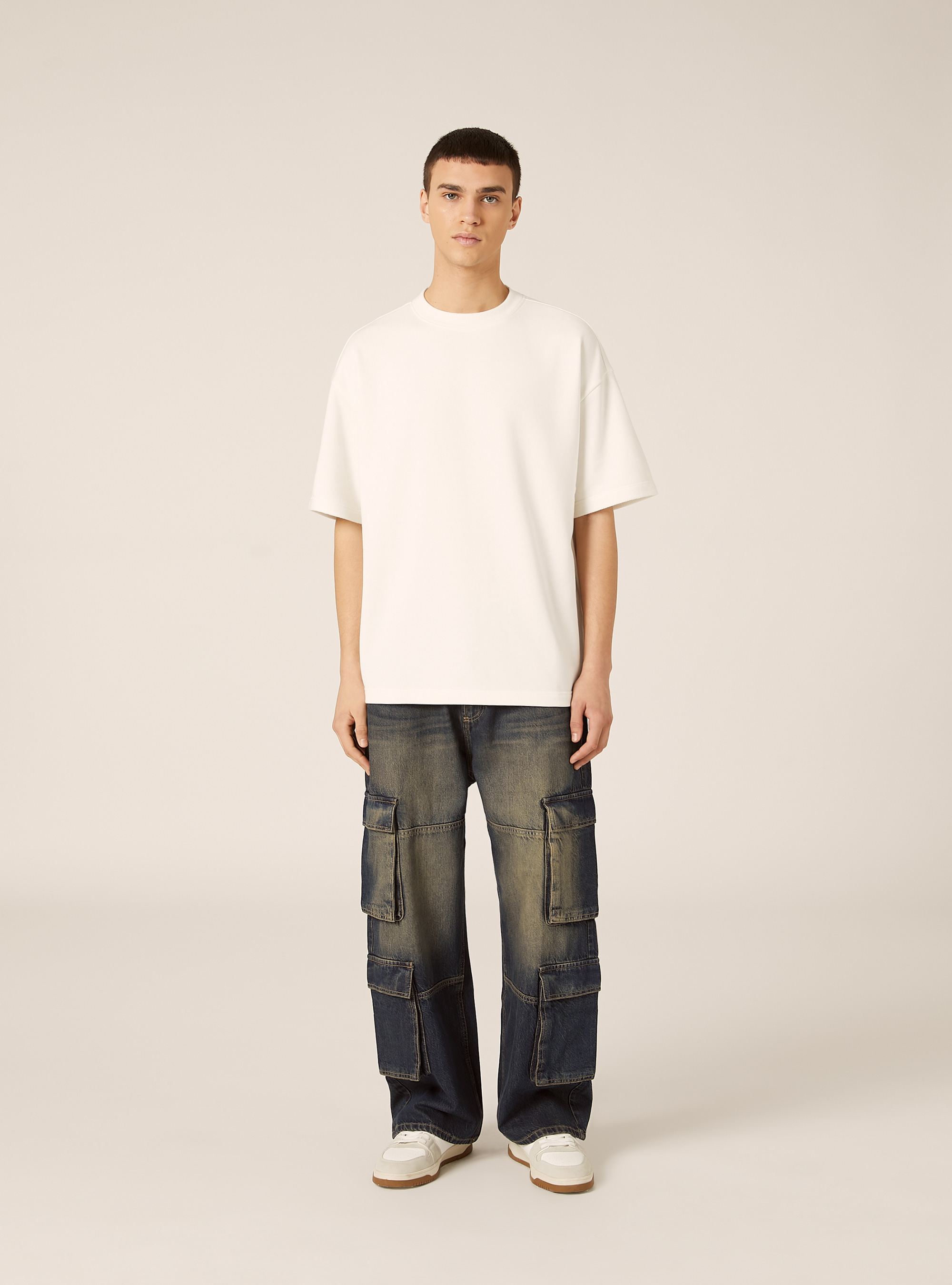 Oversized sweatshirt T-shirt, WH2 WHITE