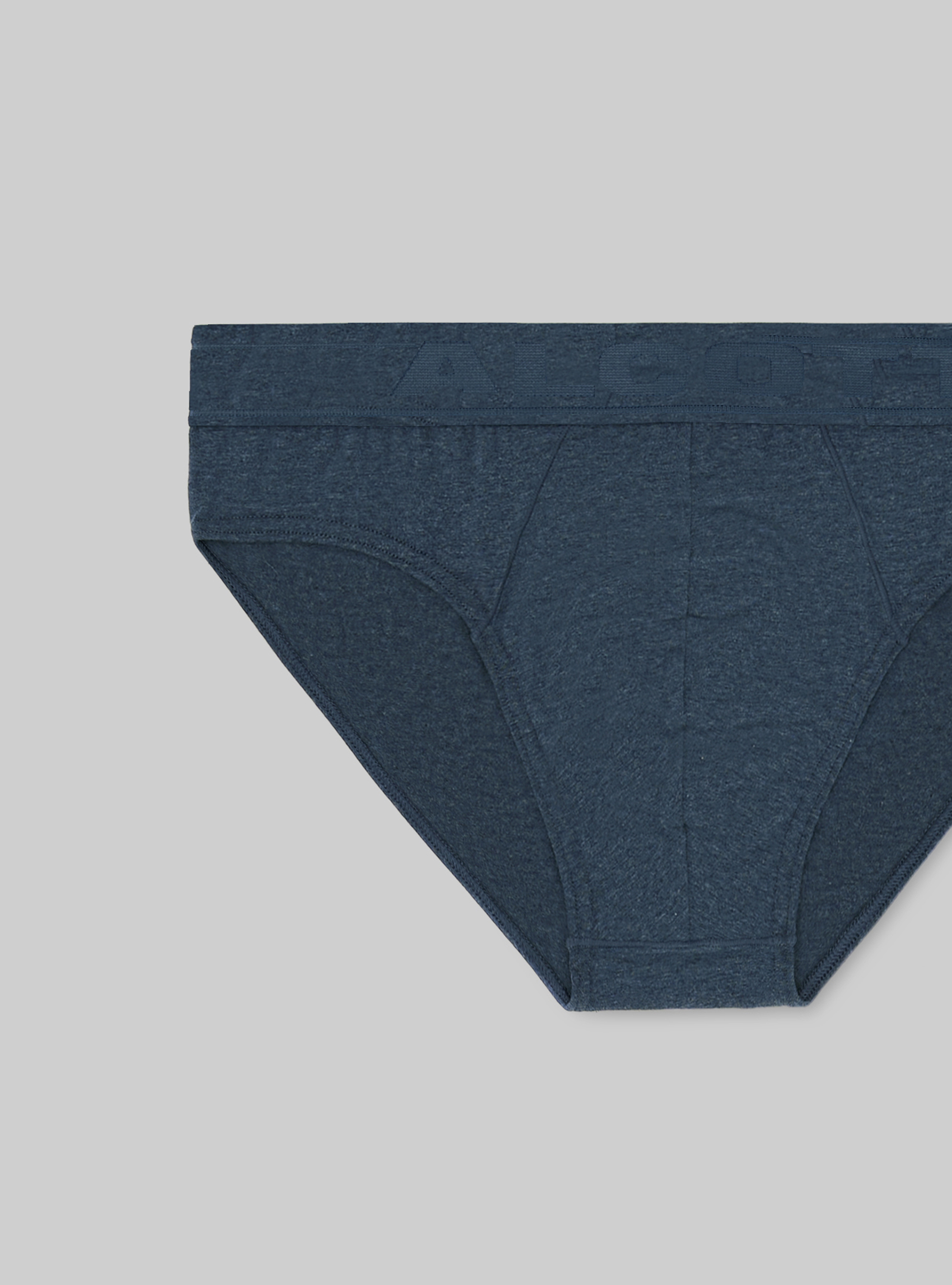Stretch cotton briefs with logo, MNA2 NAVY MEL MED