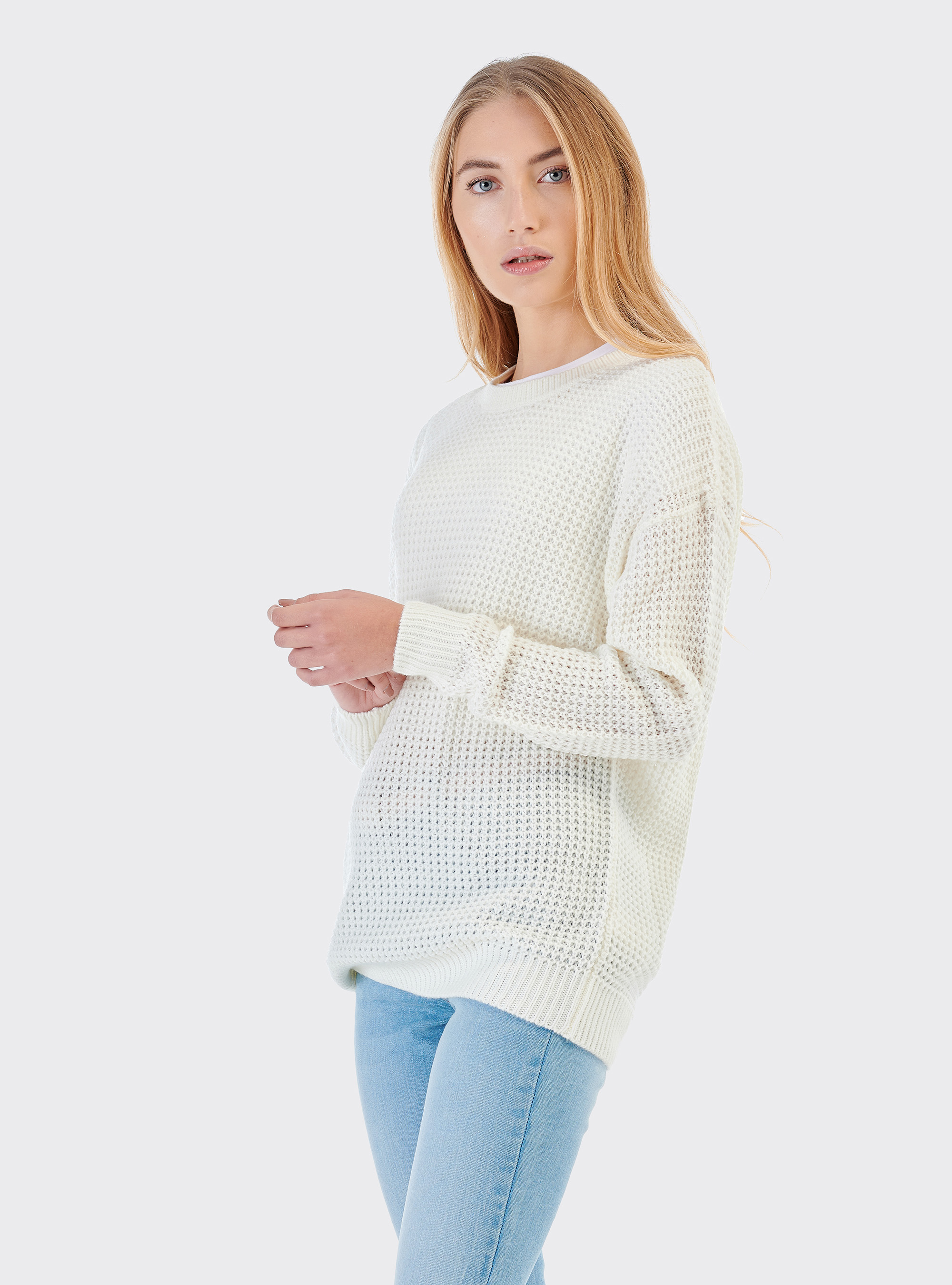 Oversized pullover, WHITE