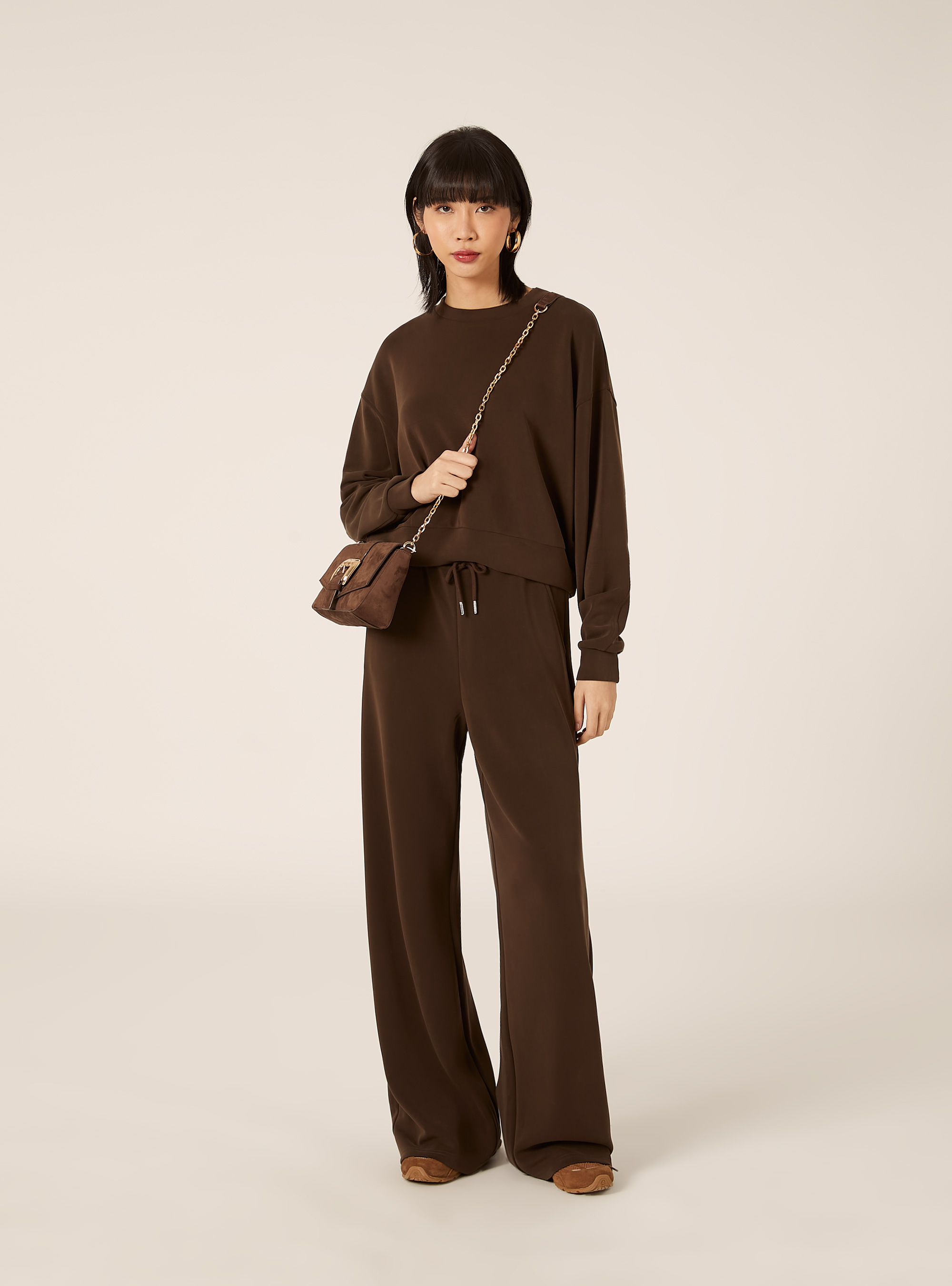 Soft touch sweatshirt, BR1 BROWN DARK