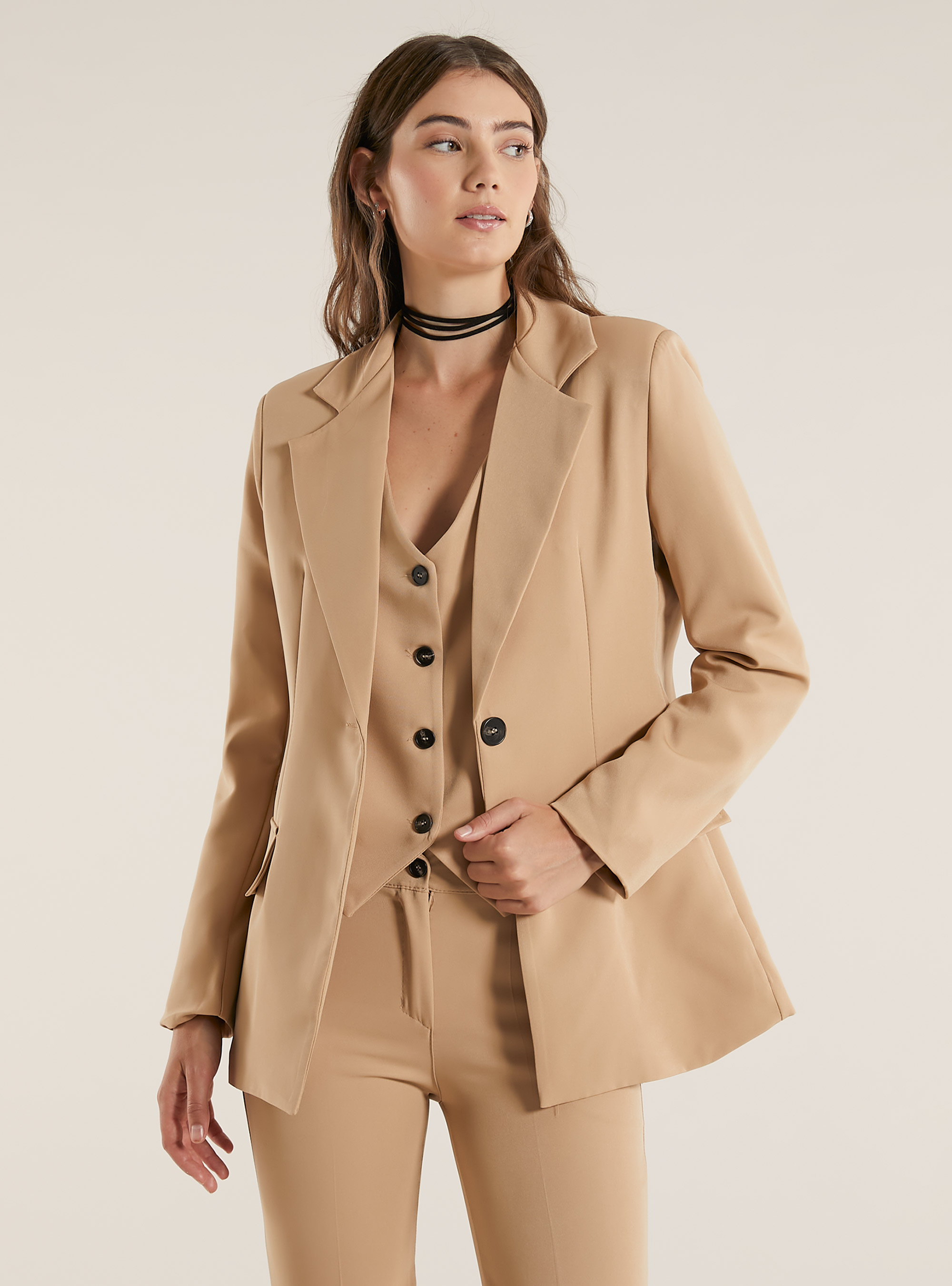 Blazer de botonadura simple, TB2 TOBACCO MEDIUM