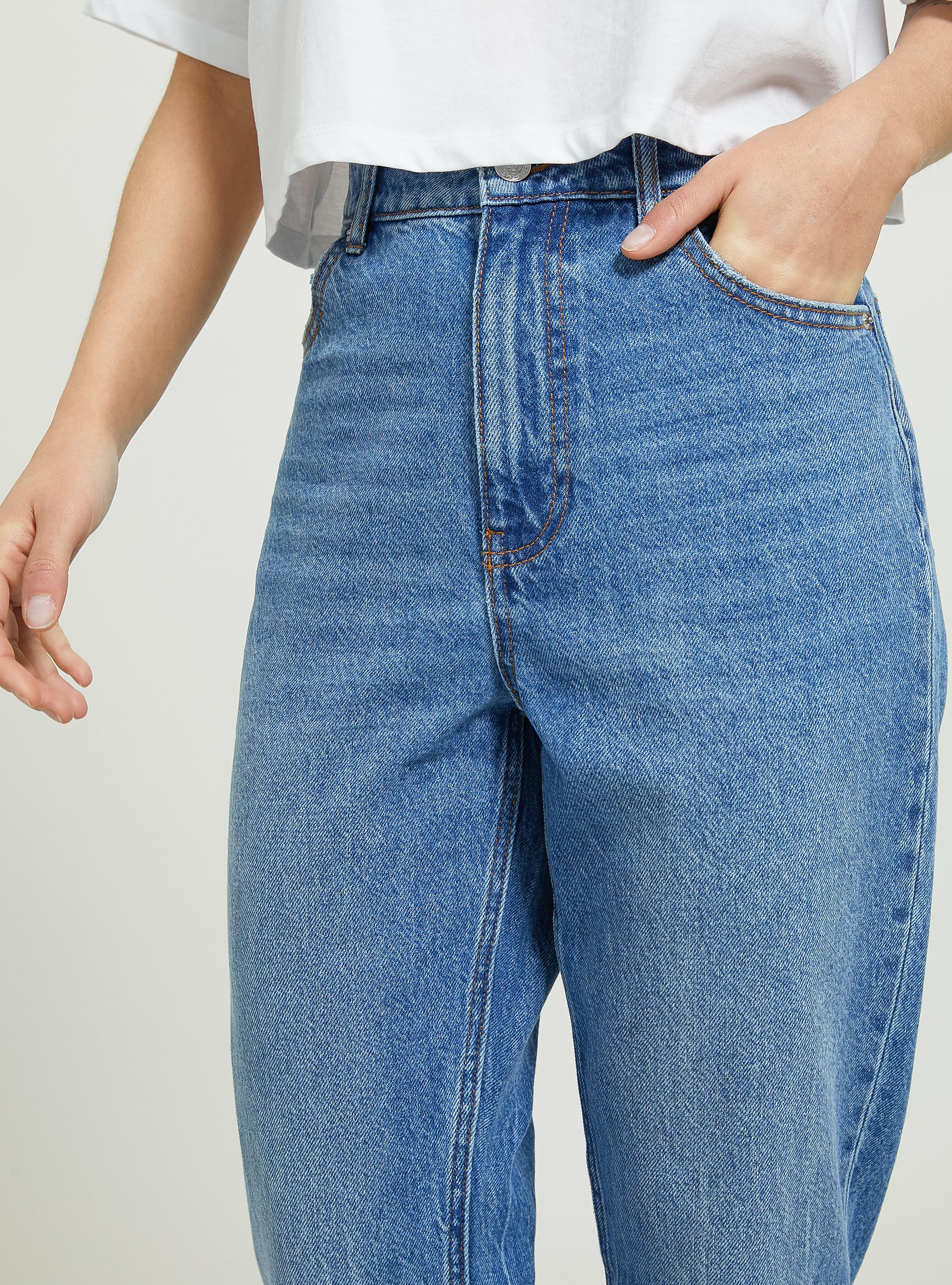 Mom Fit Jeans, D003 MEDIUM BLUE