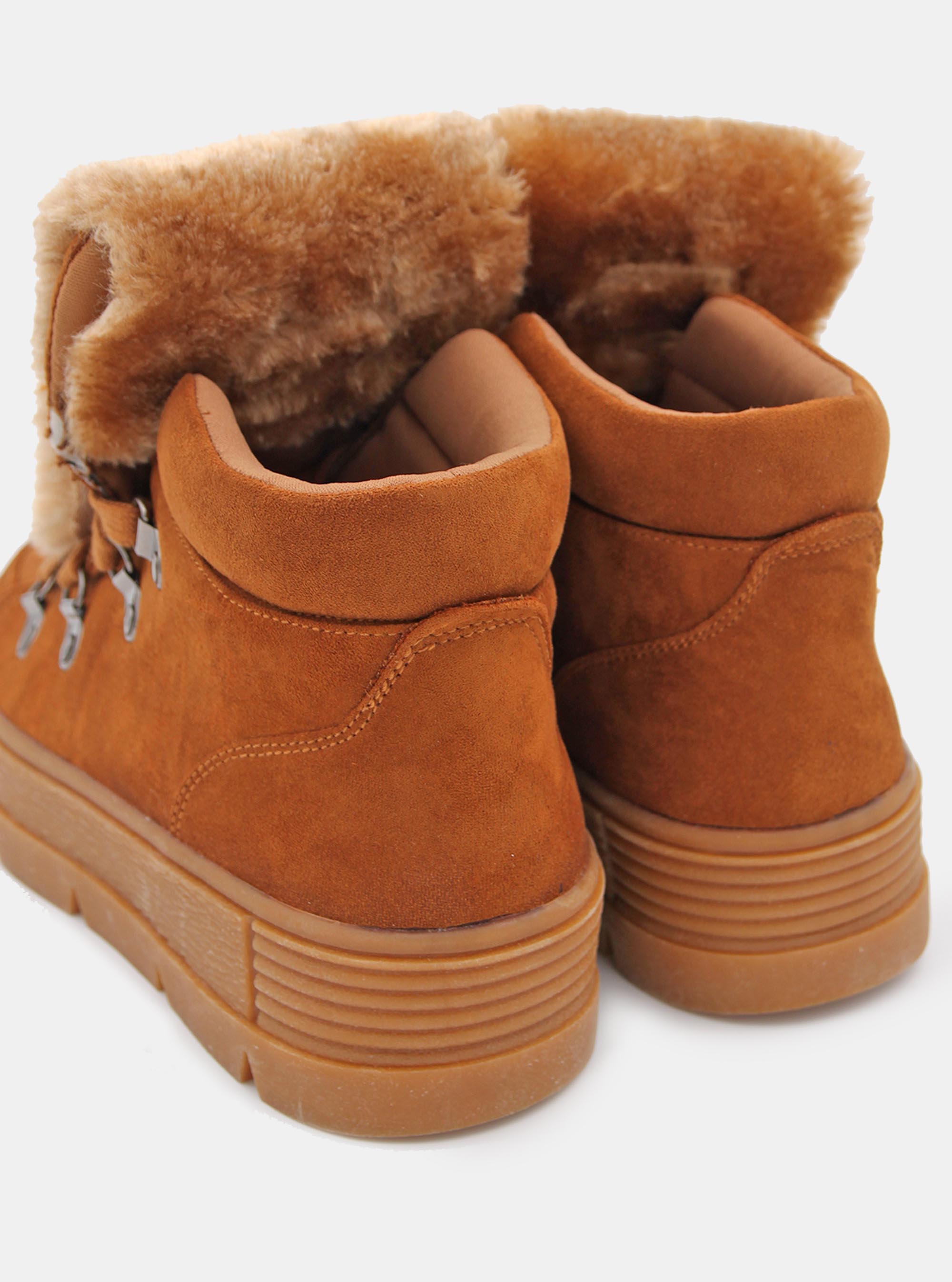 Stivaletto con fur, C535 TOBACCO