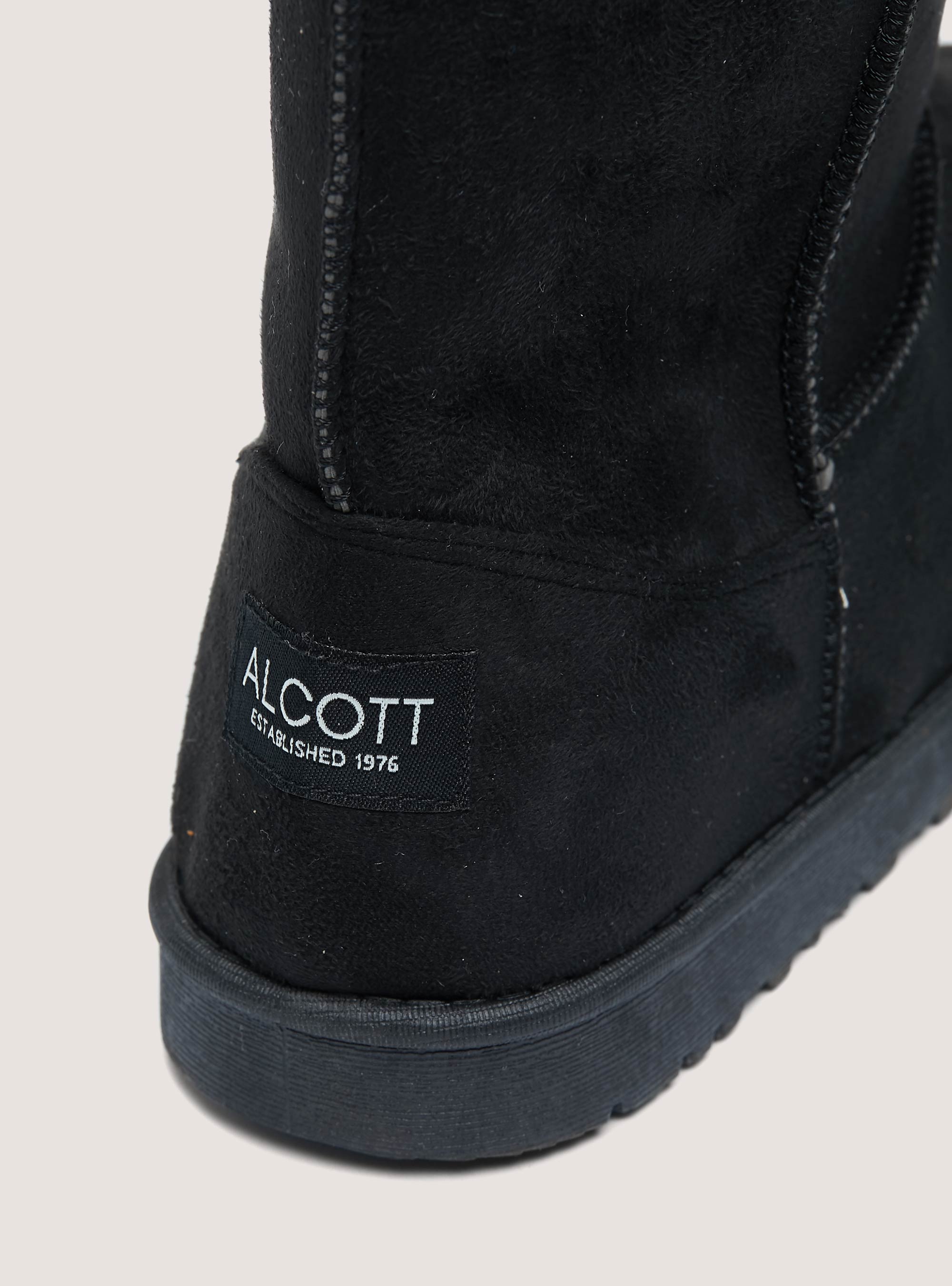 Bottines en daim avec intérieur en fausse fourrure, C101 BLACK