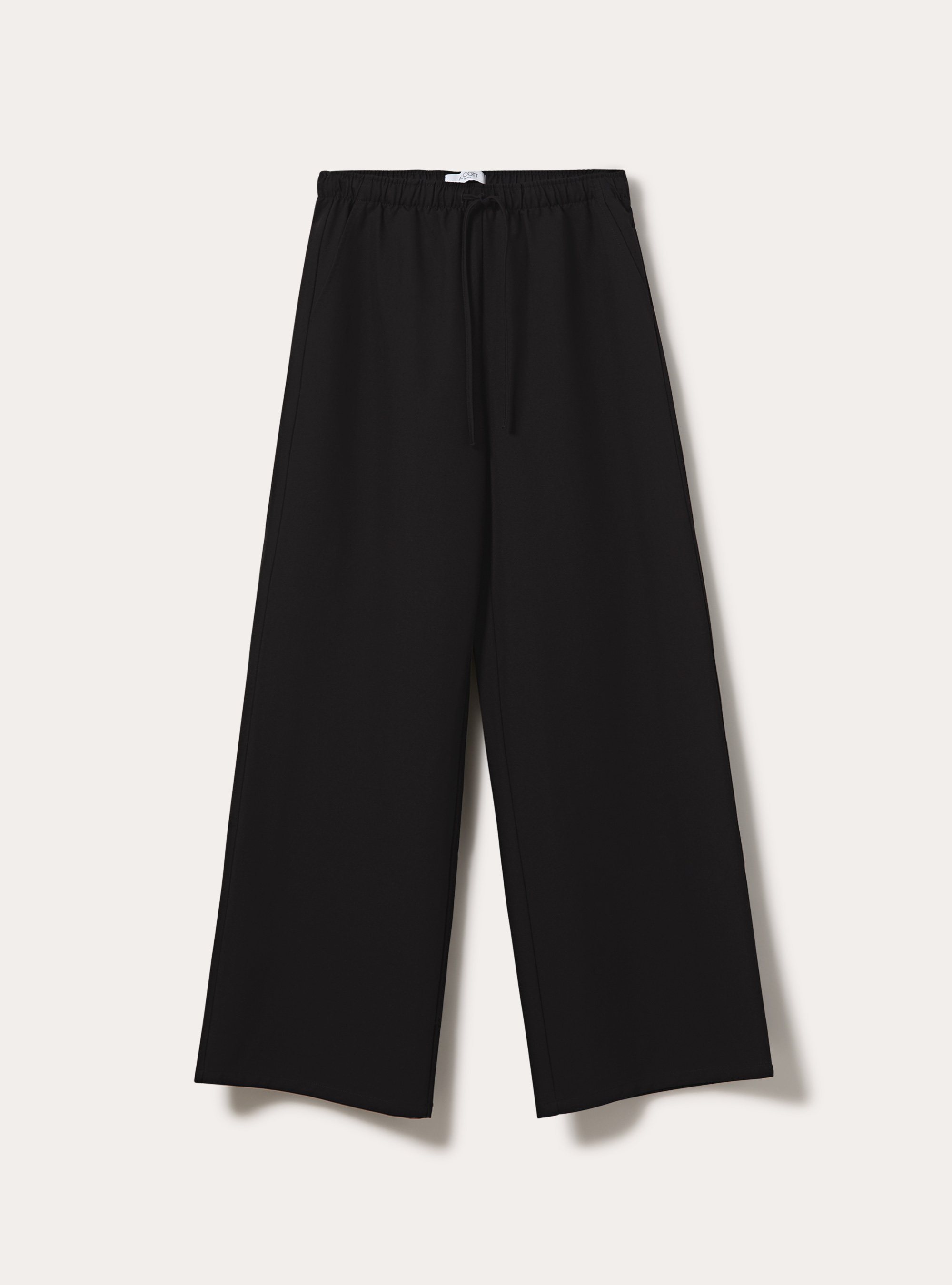 Pantaloni con elastico in vita straight, BK1 BLACK