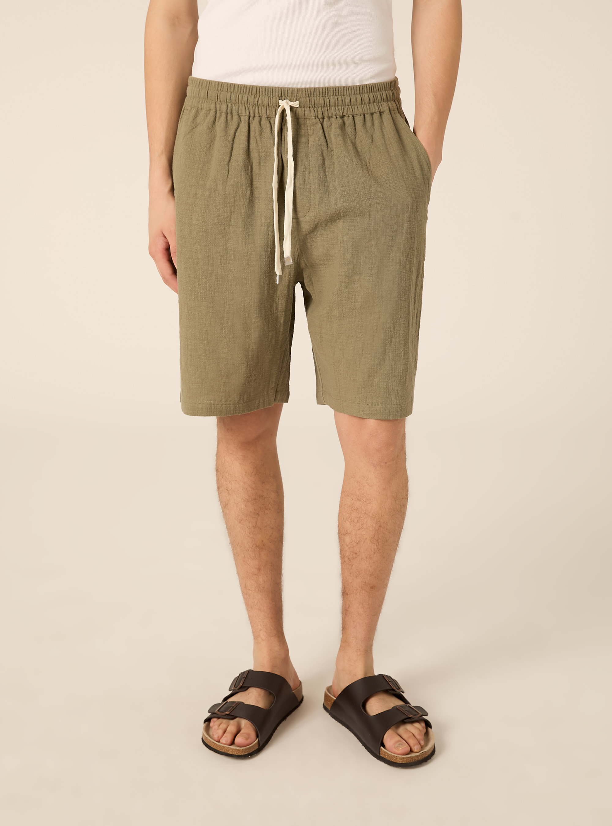 Bermuda in cotone con laccio in vita, KY2 KAKY MEDIUM