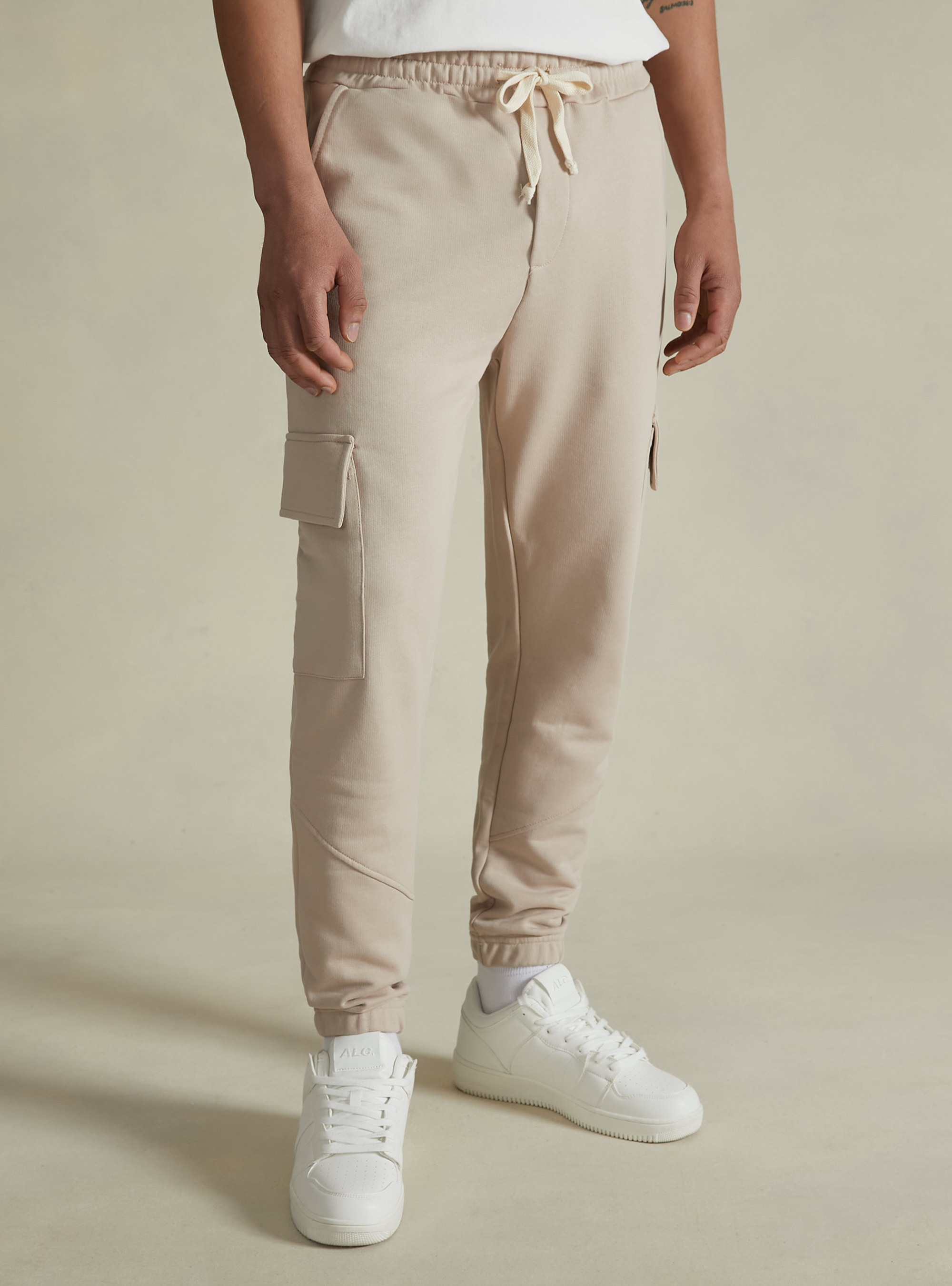 Jogging en coton avec poches, SA2 SAND MEDIUM