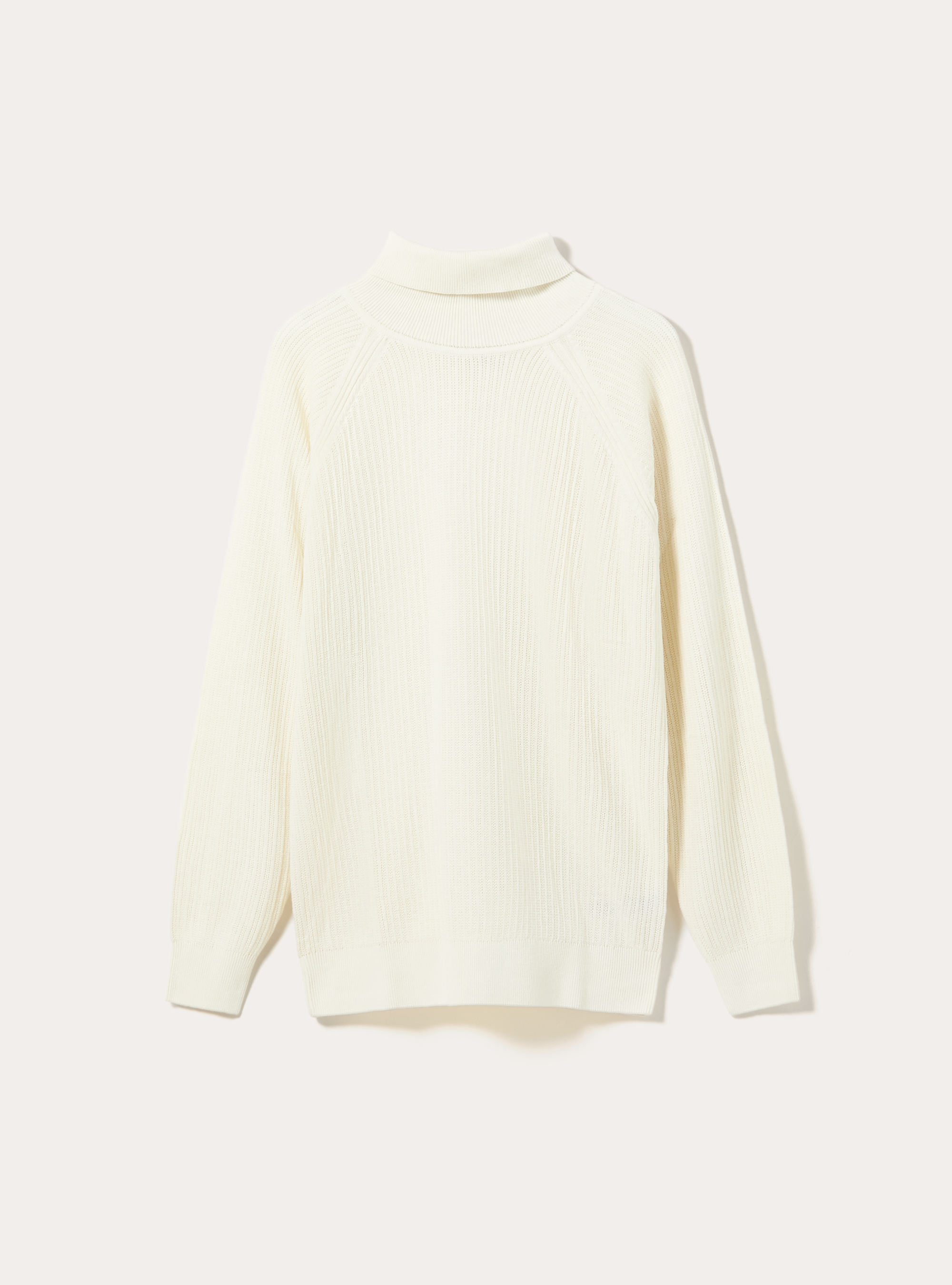 Rollkragenpullover mit Rippstrick, WH2 WHITE