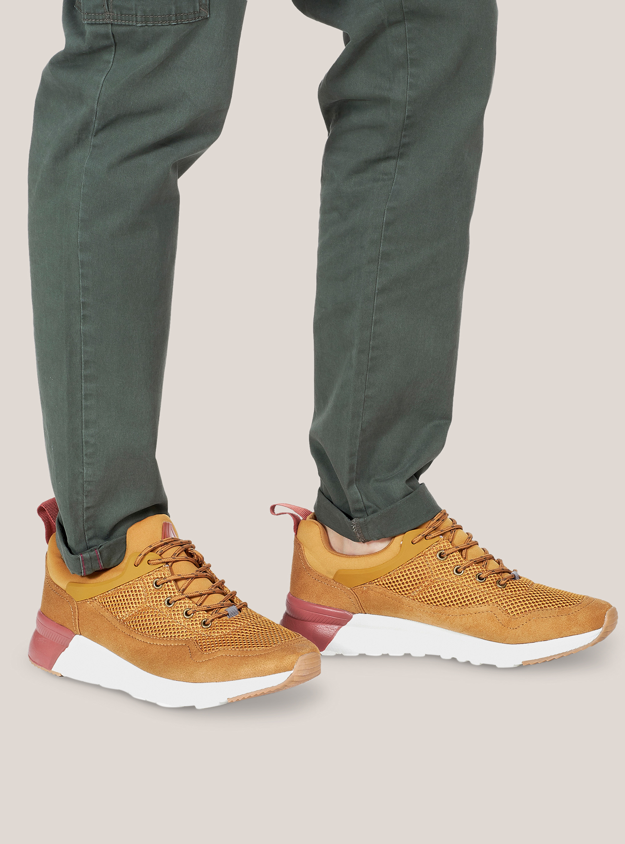 ZAPATILLAS BICOLORES, TABACO