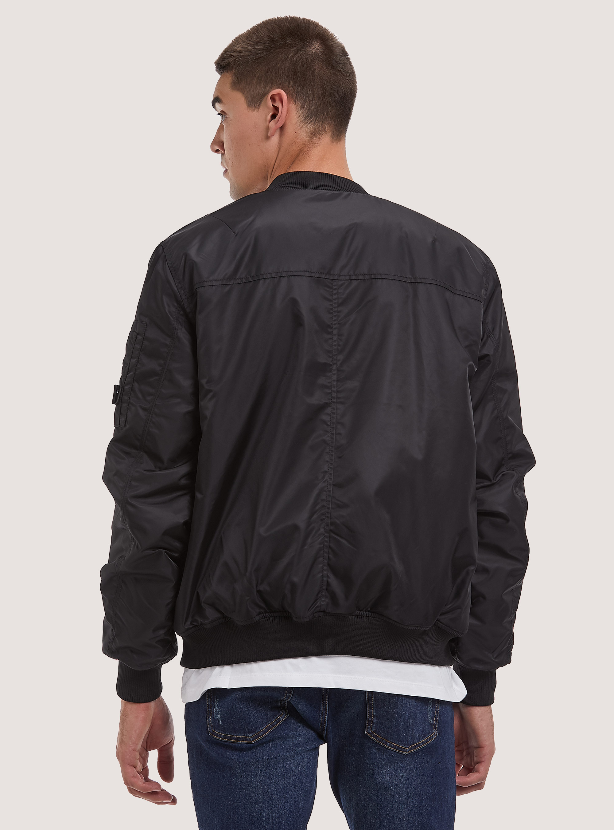 Padded bomber jacket, BK1 BLACK