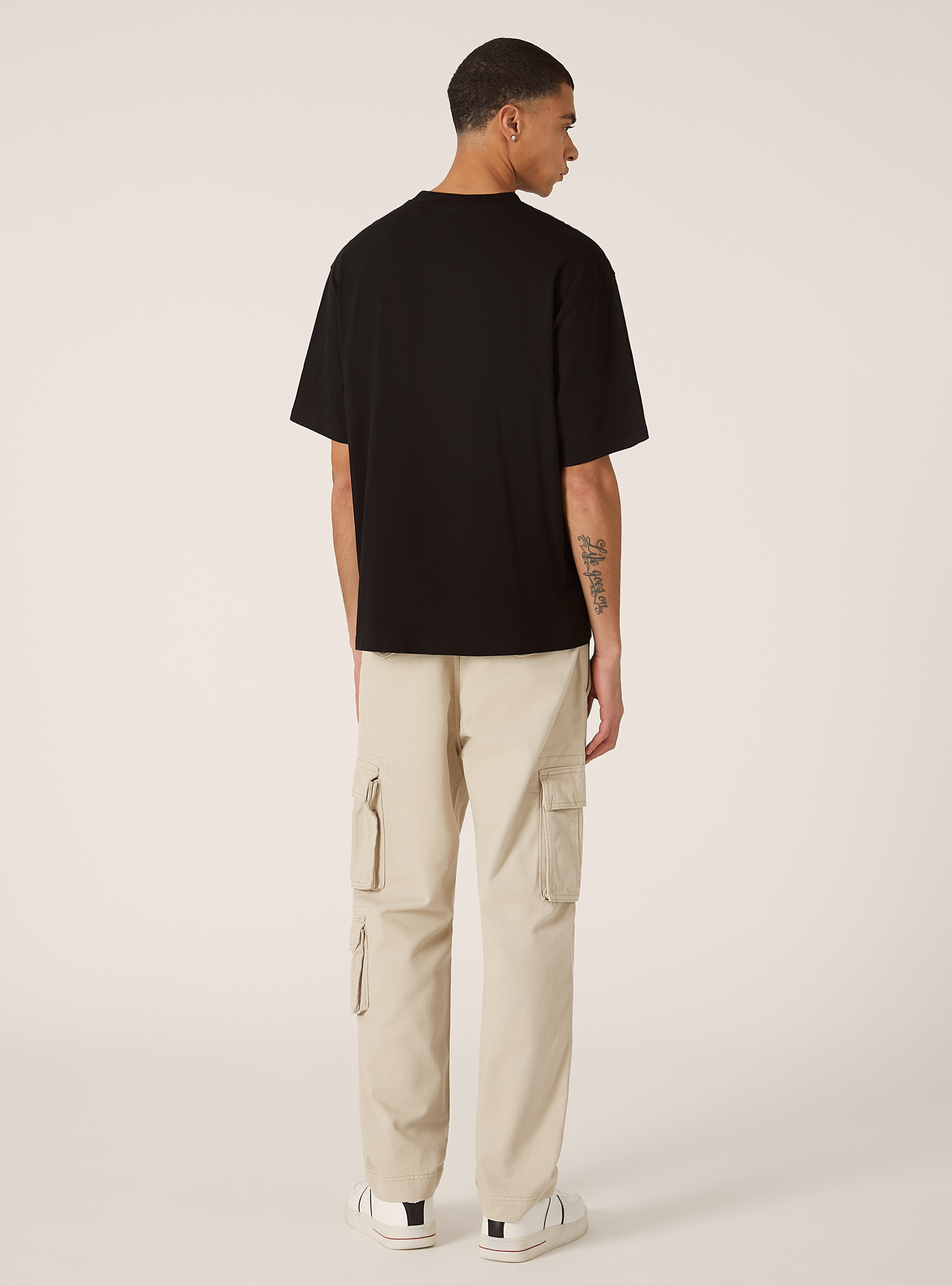 Boxy fit cotton T-shirt, BK1 BLACK