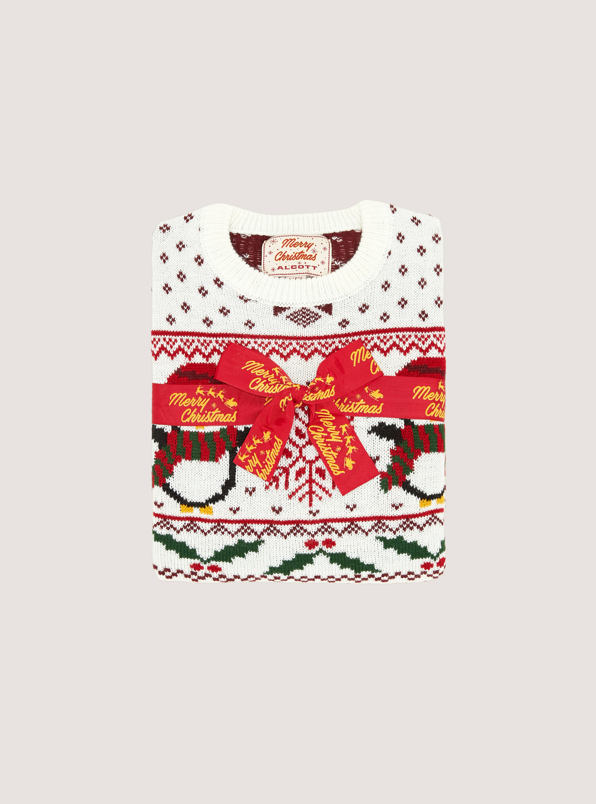 Pull de la collection Famille de Noel, WH1 OFF WHITE