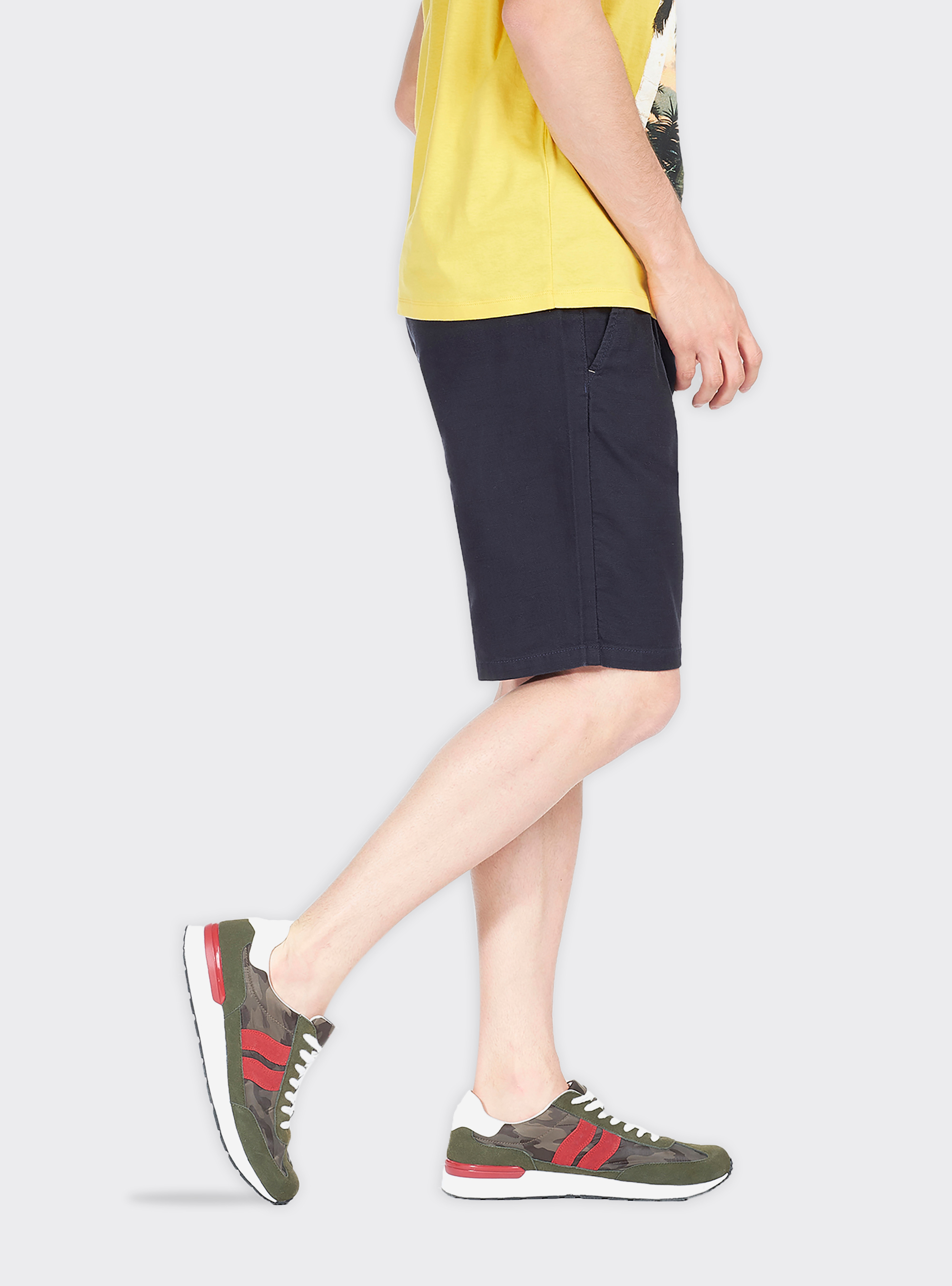 Bermuda shorts in canvas, BLUE NAVY