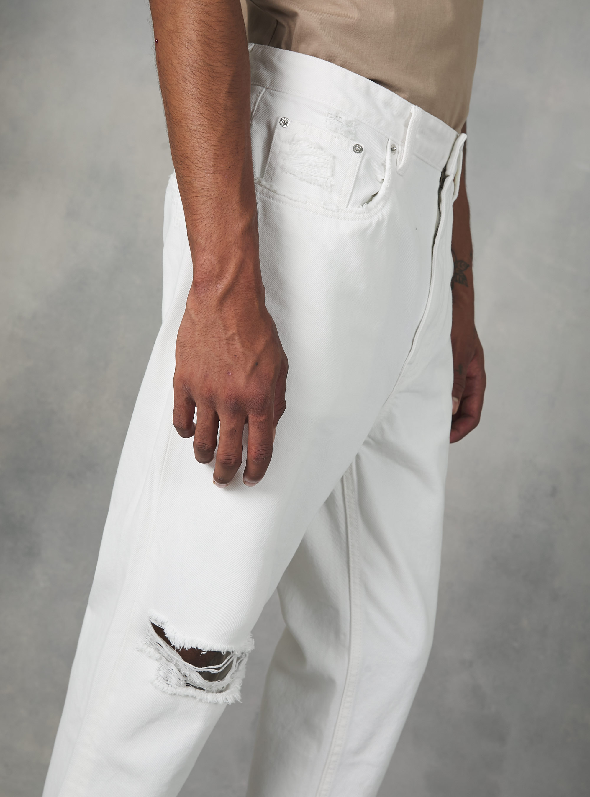 Carrot fit jeans, D099 WHITE