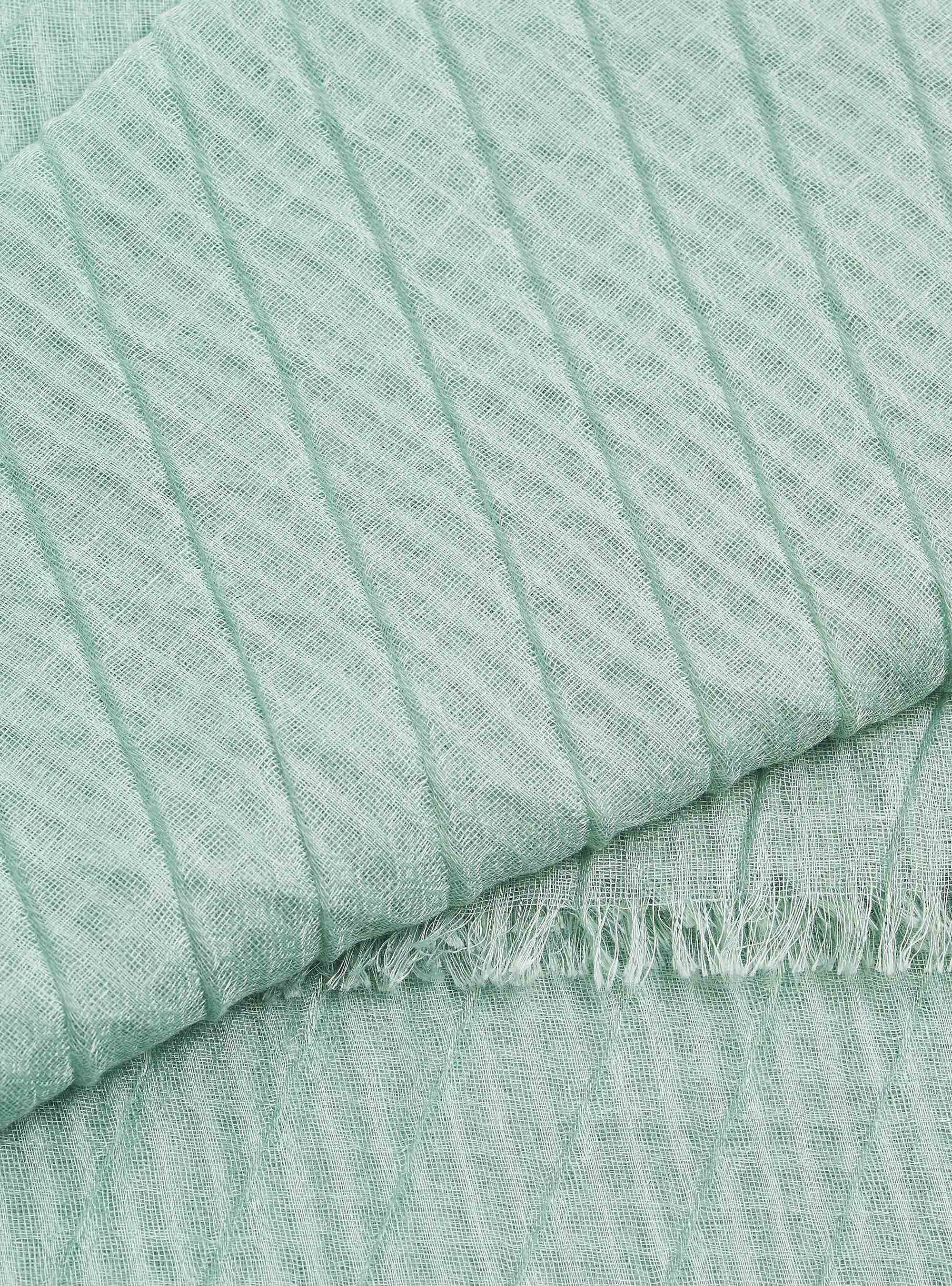 Lightweight scarf with fringes, C704 GREEN