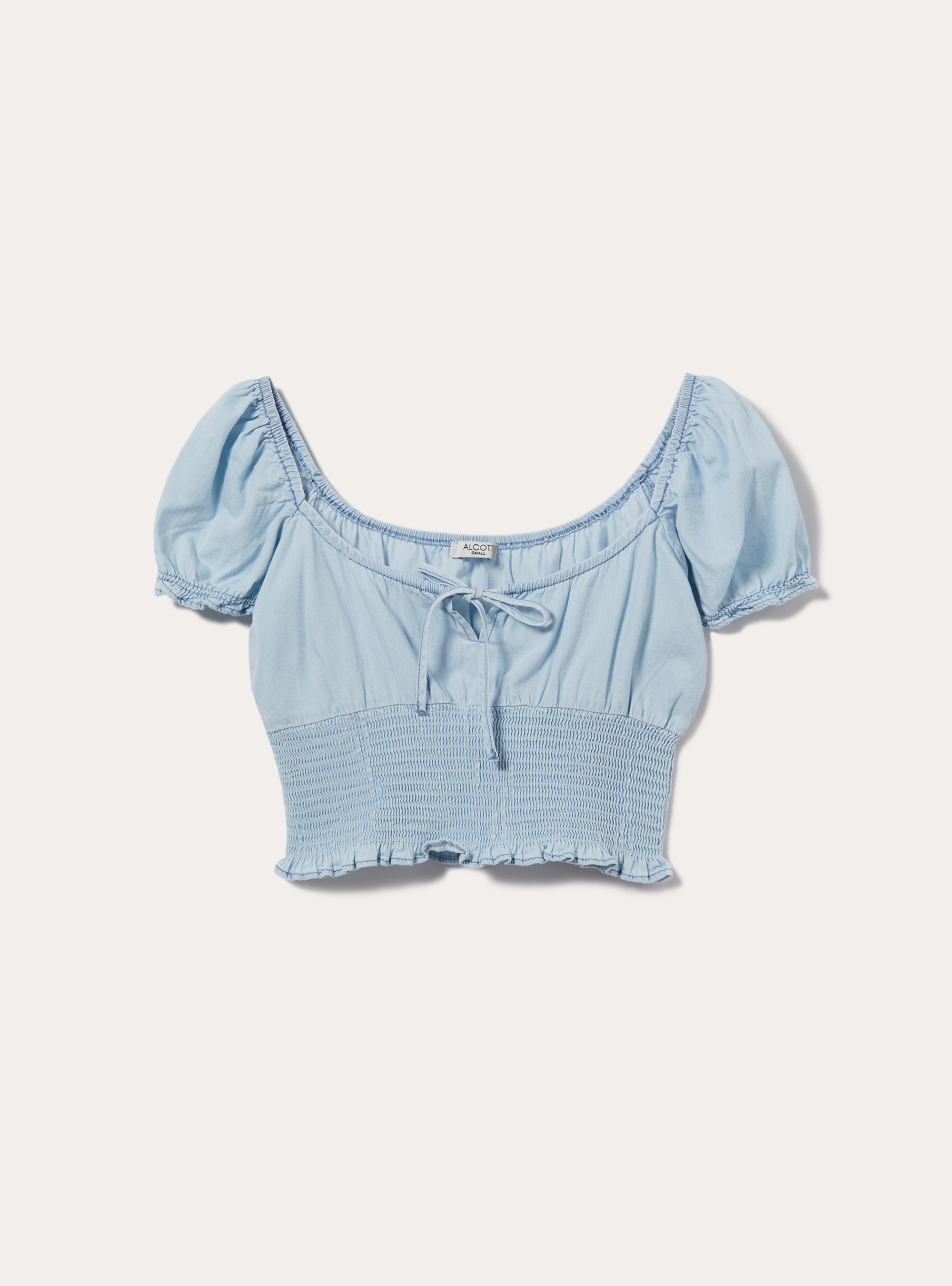 Chambray blouse, D007 LIGHT AZURE