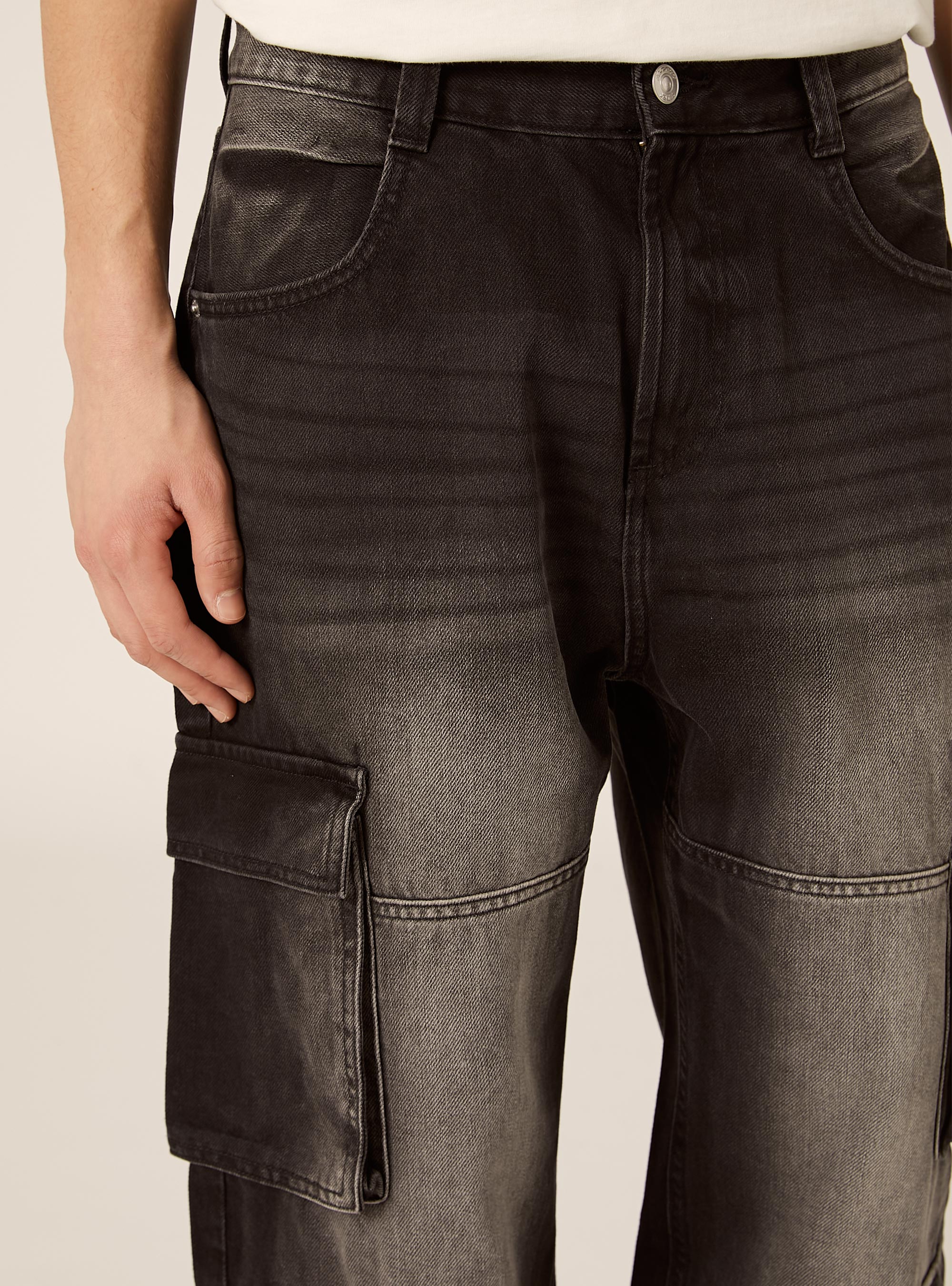 Jeans cargo, D000 BLACK