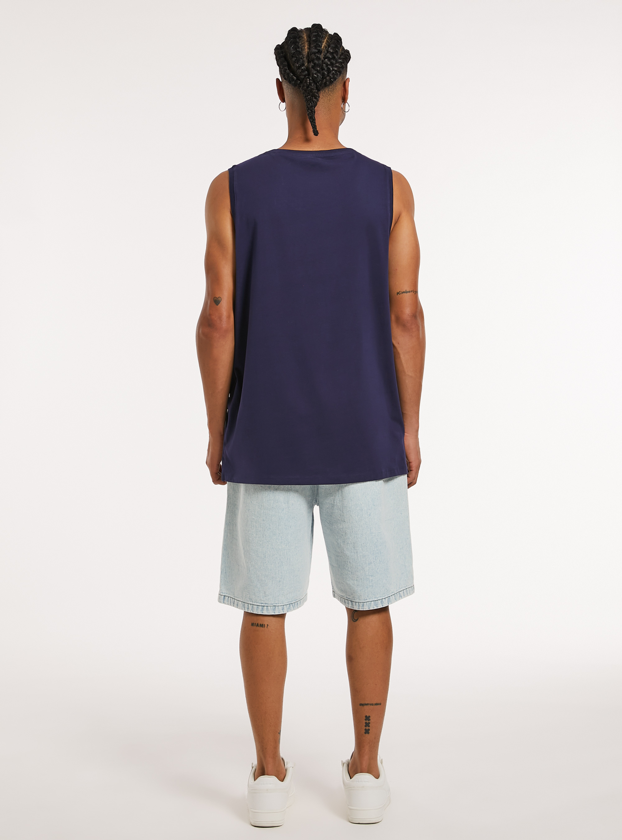 Solid-coloured comfort fit tank top, NA1 NAVY DARK