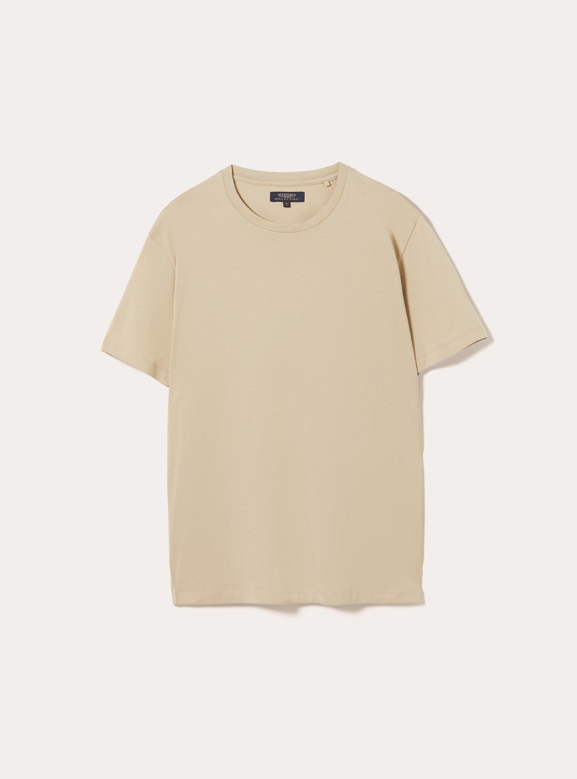 Superior Pima cotton T-shirt, BG2 BEIGE MEDIUM