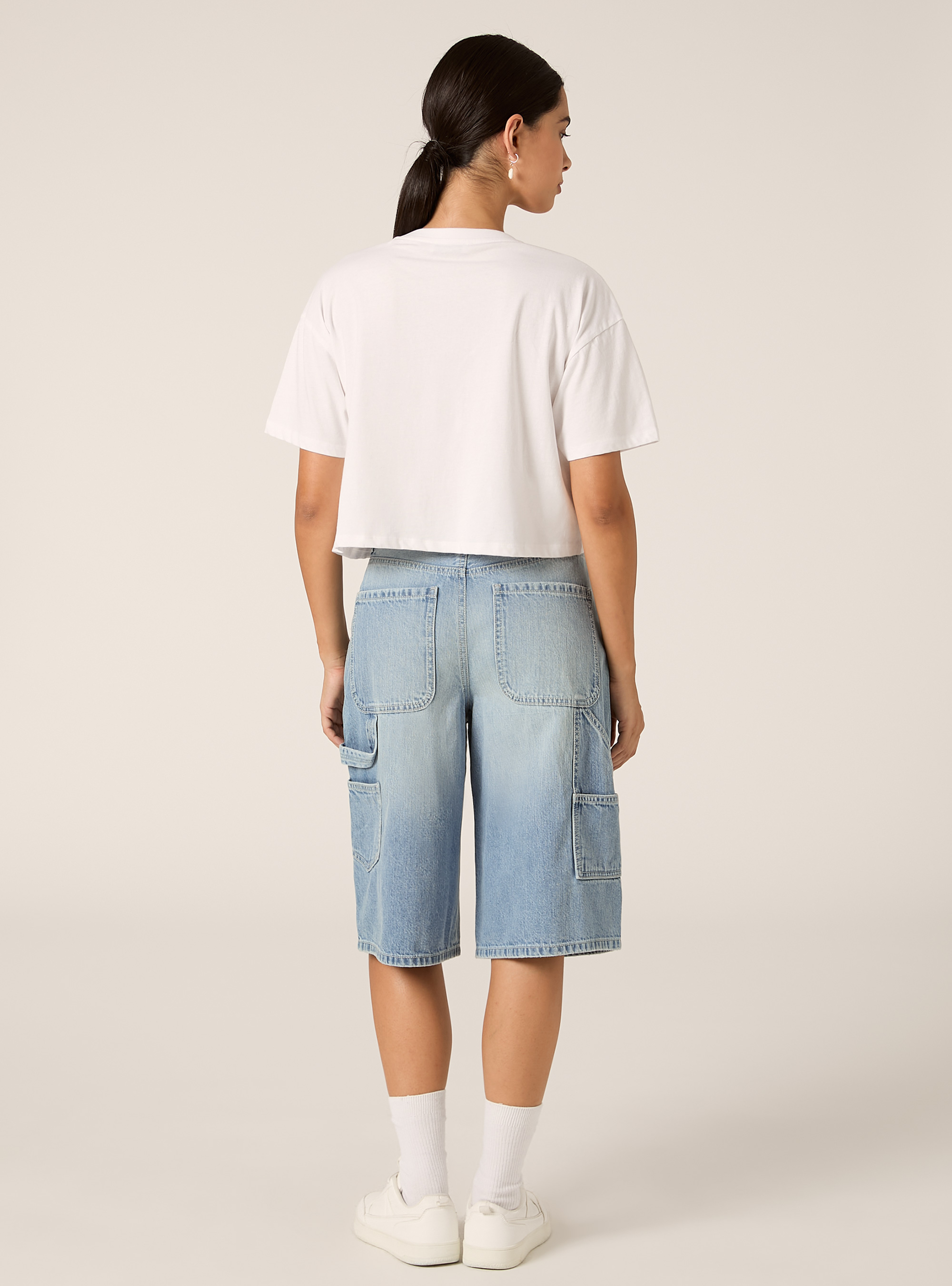 Bermuda jort carpenter in denim, D006 AZURE